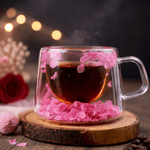 Double Glass Handcrafted Flower Glass Cup Mugs with Dried Flowers - Unique Floral Tea & Coffee Mug - MY Sunshine Candless