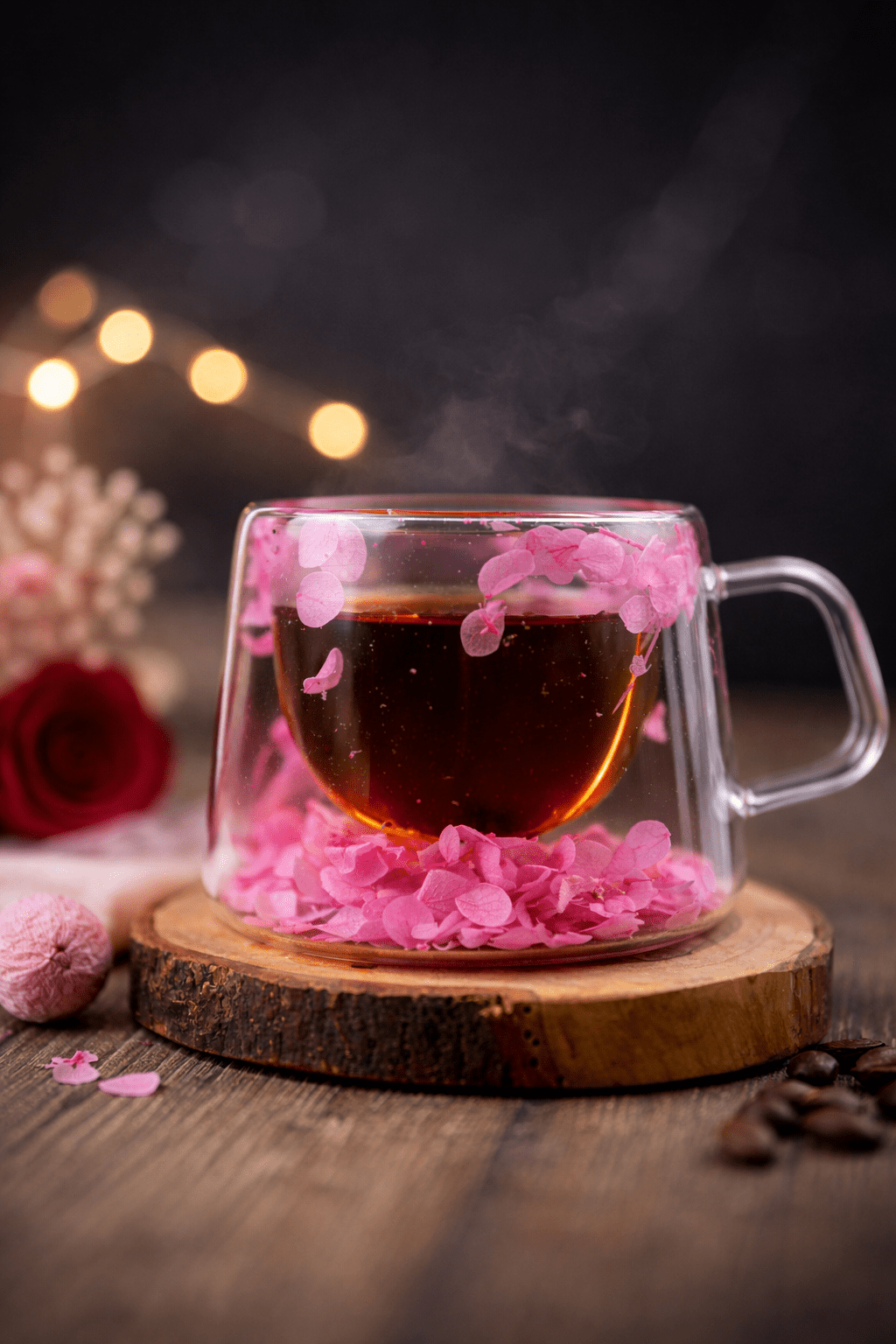 Double Glass Handcrafted Flower Glass Cup Mugs with Dried Flowers - Unique Floral Tea & Coffee Mug - MY Sunshine Candless