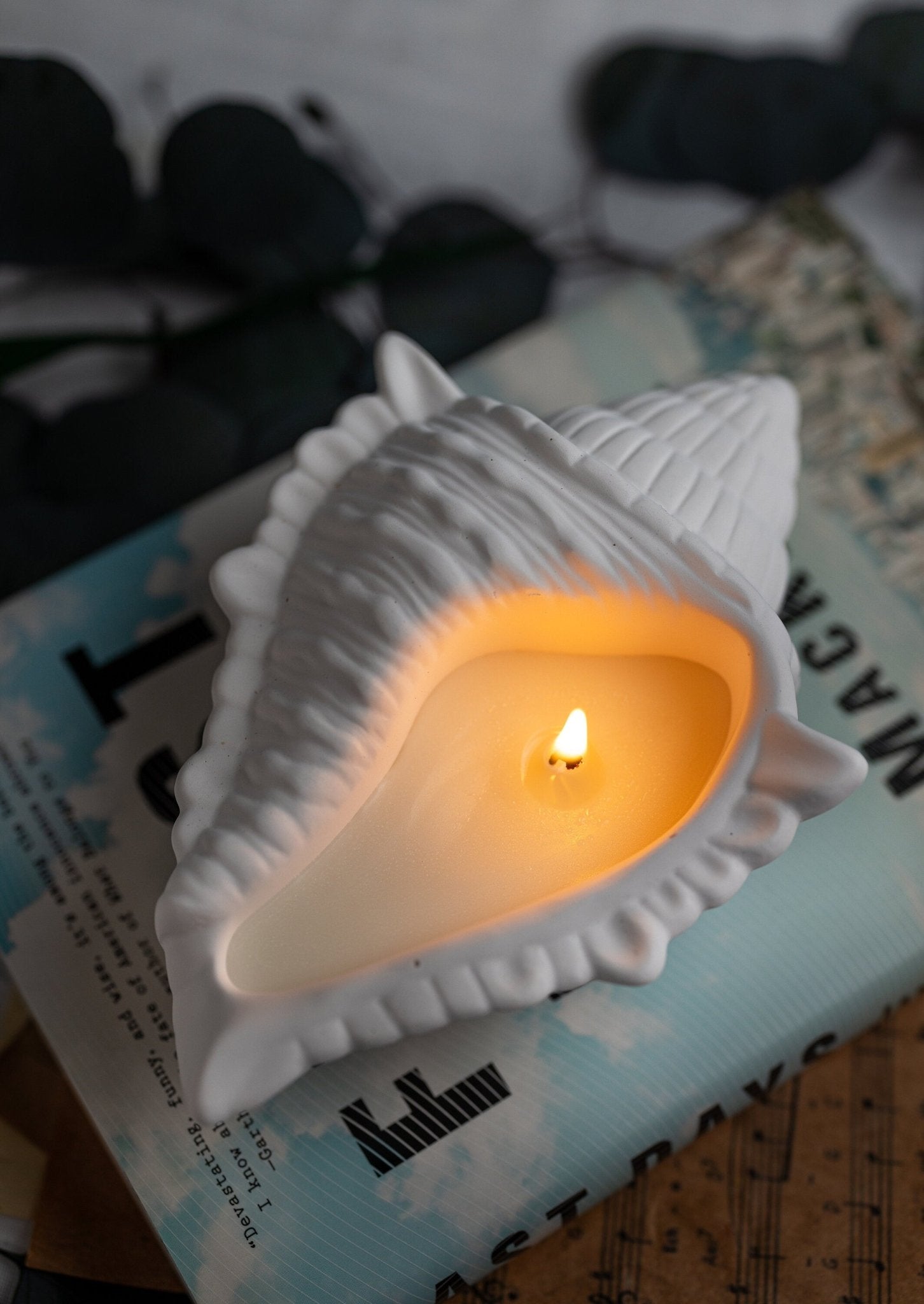 Concrete Conch Shell Tray-Jesmonite Shell Trinket Tray-Beach Theme Sea Shell Bowl-White Shell Ring Dish-Jewelry Storage/Candle Shell Tray