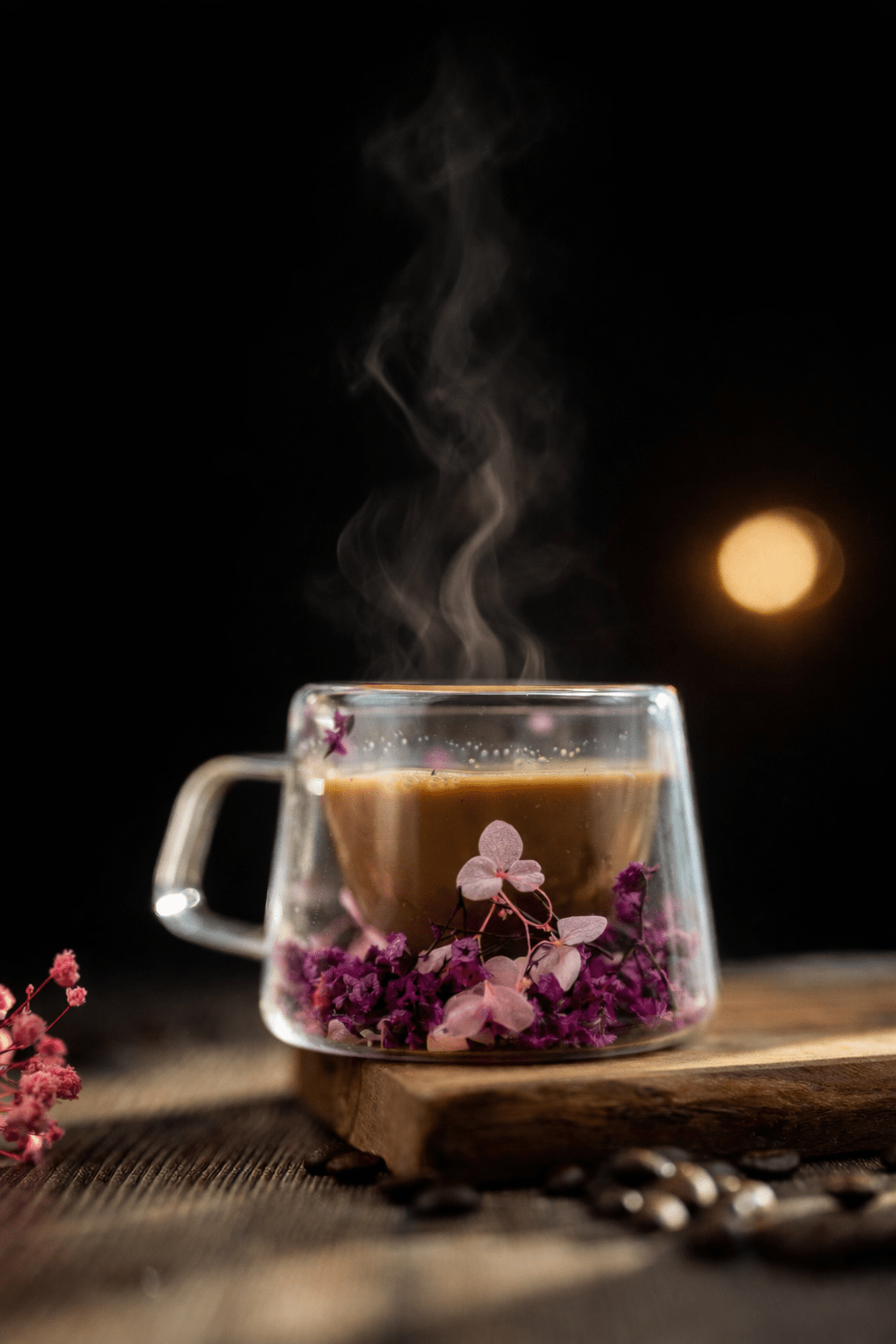 Double Glass Handcrafted Flower Glass Cup Mugs with Dried Flowers - Unique Floral Tea & Coffee Mug - MY Sunshine Candless