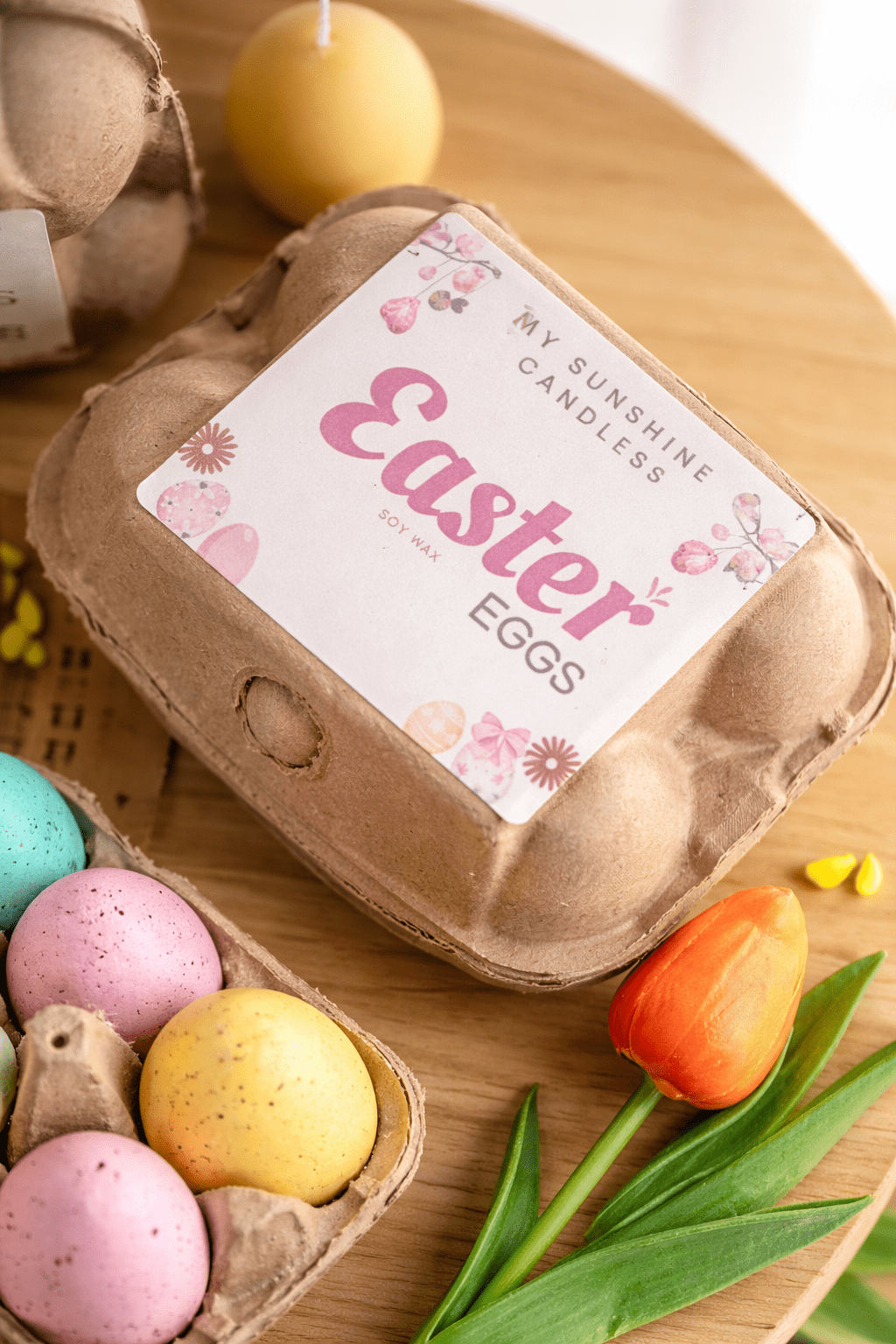 Easter Egg Candle Box – Handmade Soy Wax Egg Candles, Easter Decor Gift Set, Spring Candle Gift - MY Sunshine Candless