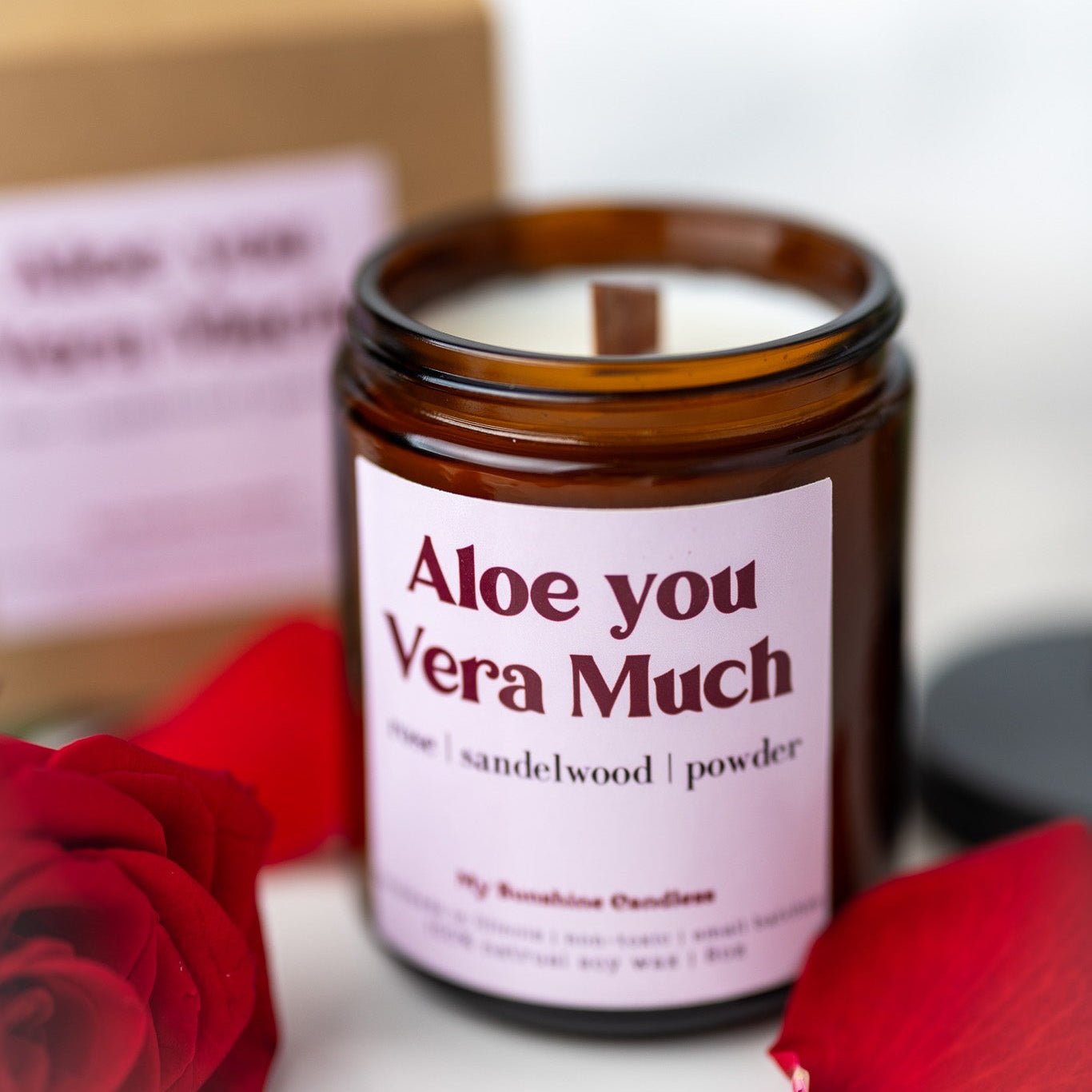 Aloe You Vera Much Candle – 8 oz Amber Jar | Funny Aloe Scented Soy Candle | Cute Gift Idea - MY Sunshine Candless