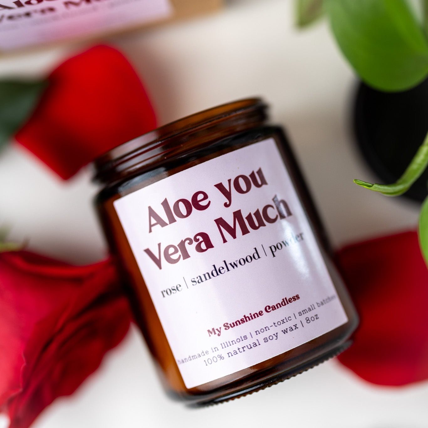 Aloe You Vera Much Candle – 8 oz Amber Jar | Funny Aloe Scented Soy Candle | Cute Gift Idea - MY Sunshine Candless