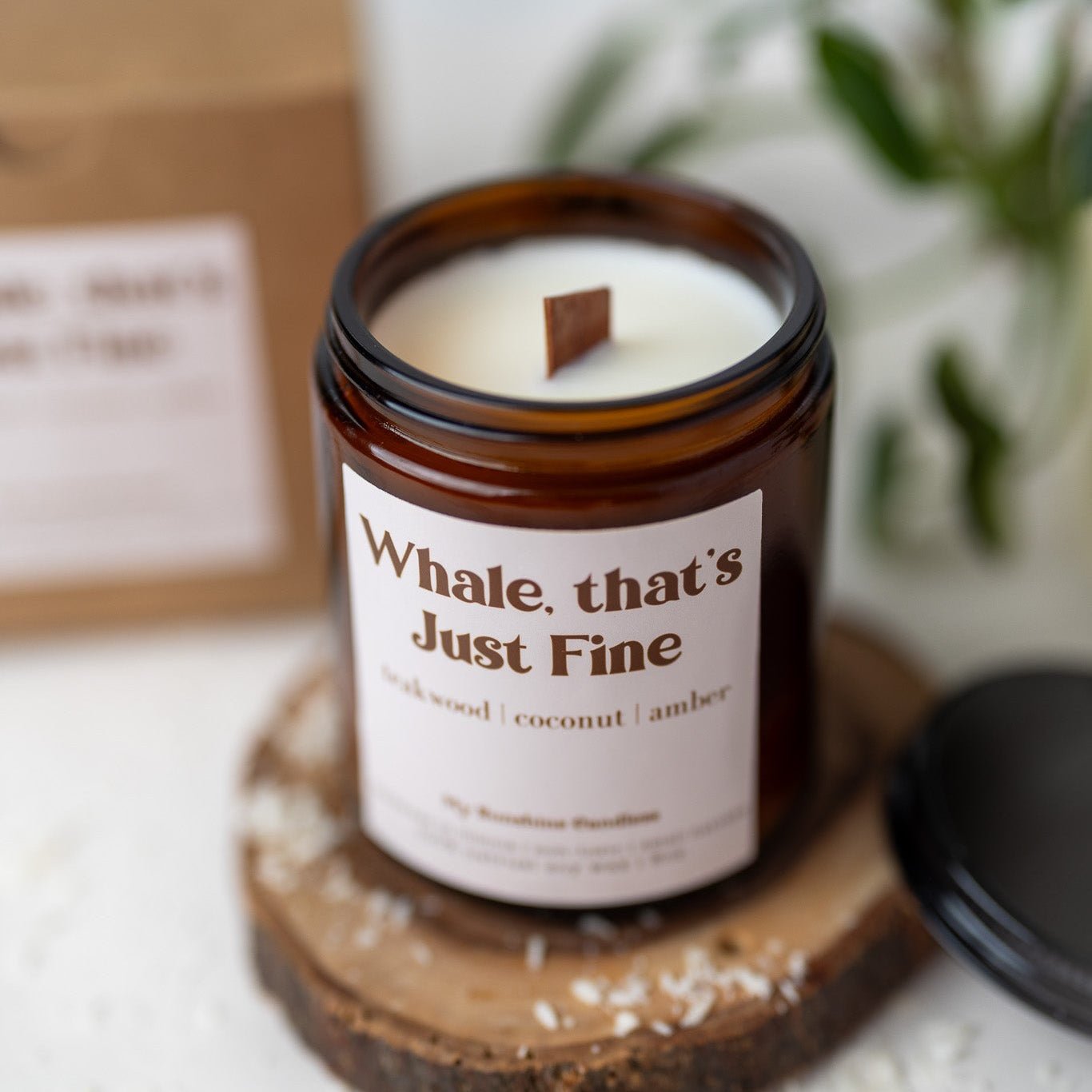 Whale That’s Just Fine Candle – 8 oz Amber Jar Soy Candle – Funny Ocean Gift – Cute Coastal Candle - MY Sunshine Candless