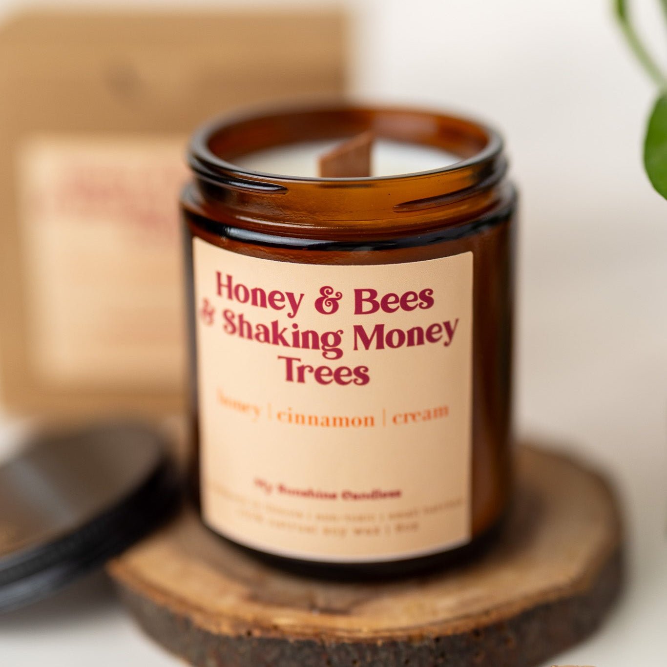 Honey, Bees & Shaking Money Trees Candle – 8 oz Amber Jar Soy Candle – Funny Sweet Gift - MY Sunshine Candless