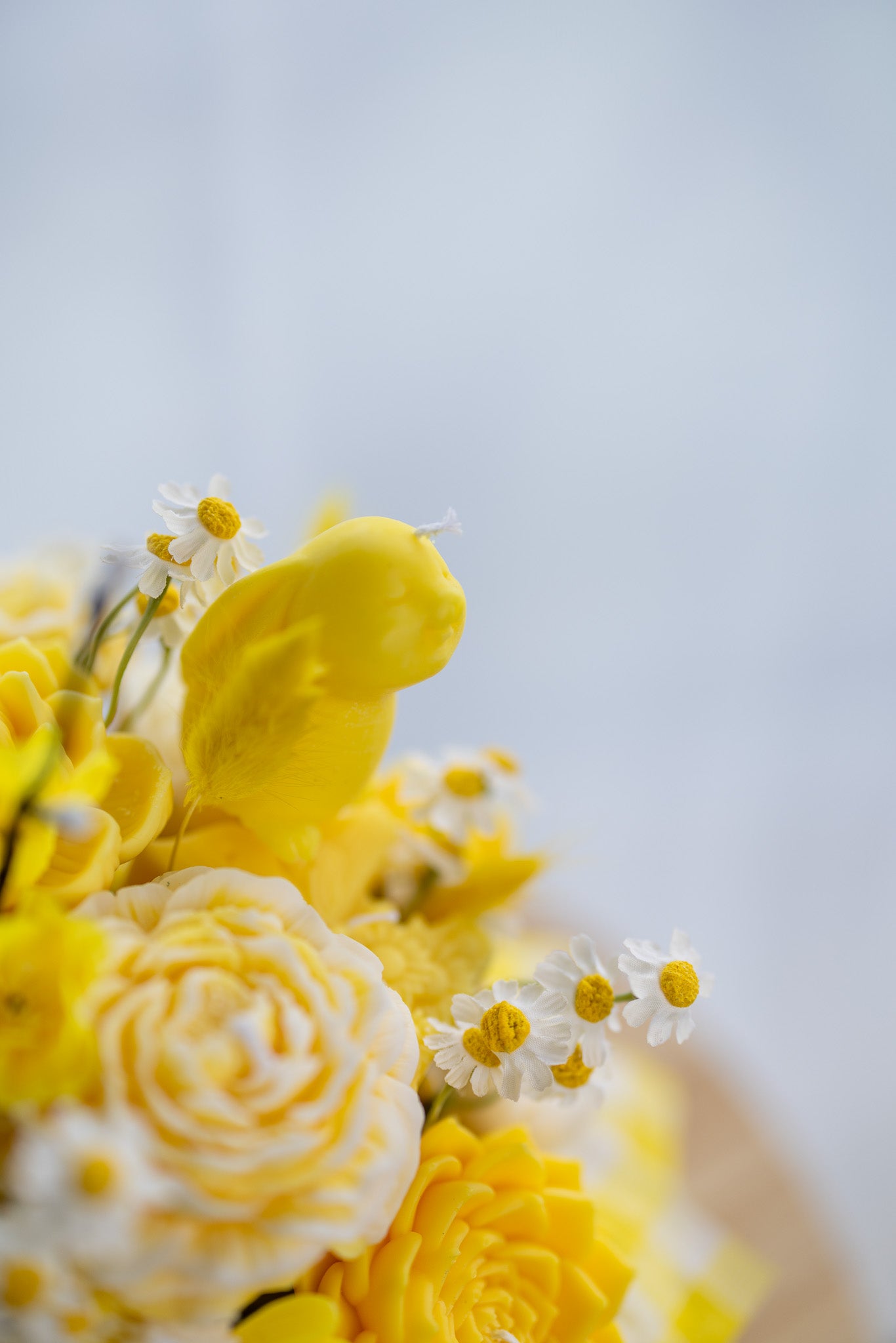 Handcrafted Floral Candle Bouquet - Scented Rose & Peony Wax Flower Gift - Yellow Easter Home Decor - MY Sunshine Candless
