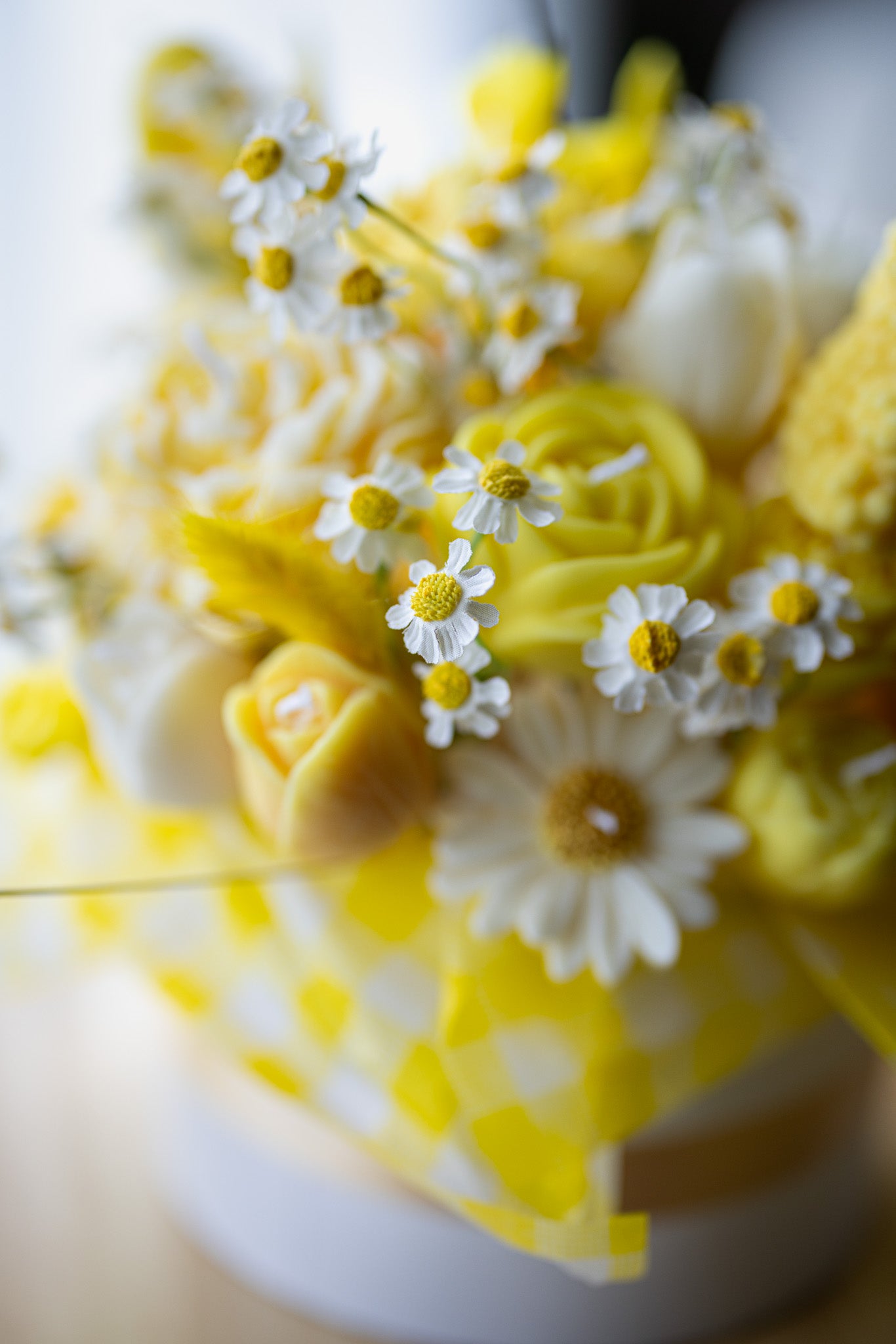 Handcrafted Floral Candle Bouquet - Scented Rose & Peony Wax Flower Gift - Yellow Easter Home Decor - MY Sunshine Candless