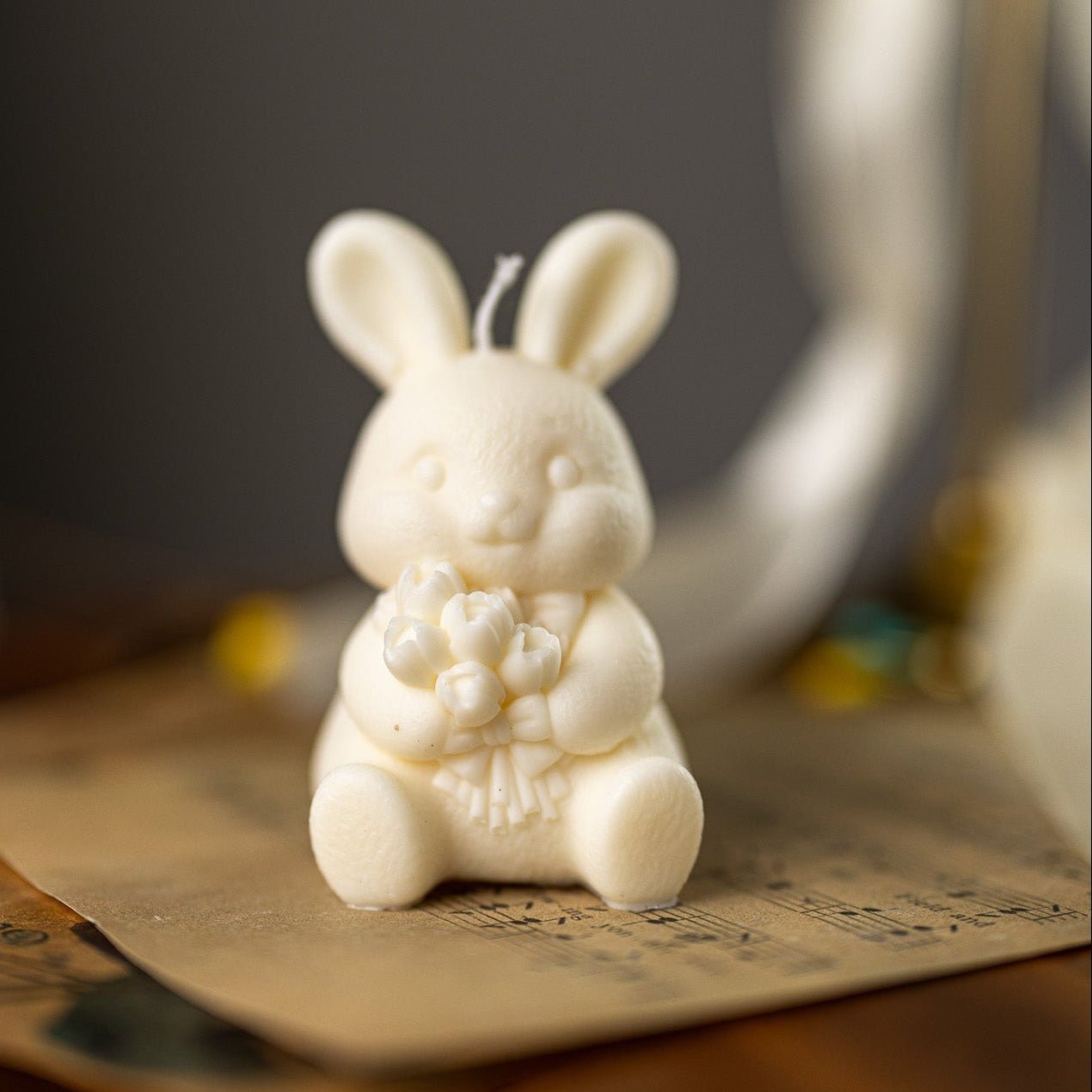 Easter Bunny Candle – Rabbit With Flowers Scented Candle, Unique Gift, Easter Decor - MY Sunshine Candless