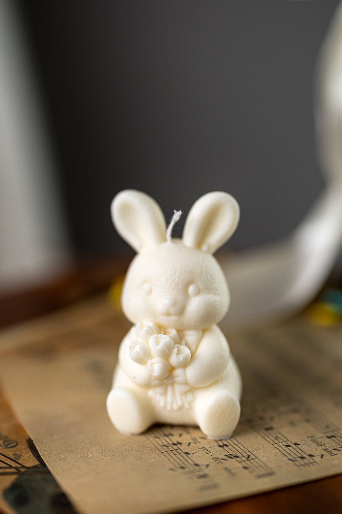 Easter Bunny Candle – Rabbit With Flowers Scented Candle, Unique Gift, Easter Decor - MY Sunshine Candless