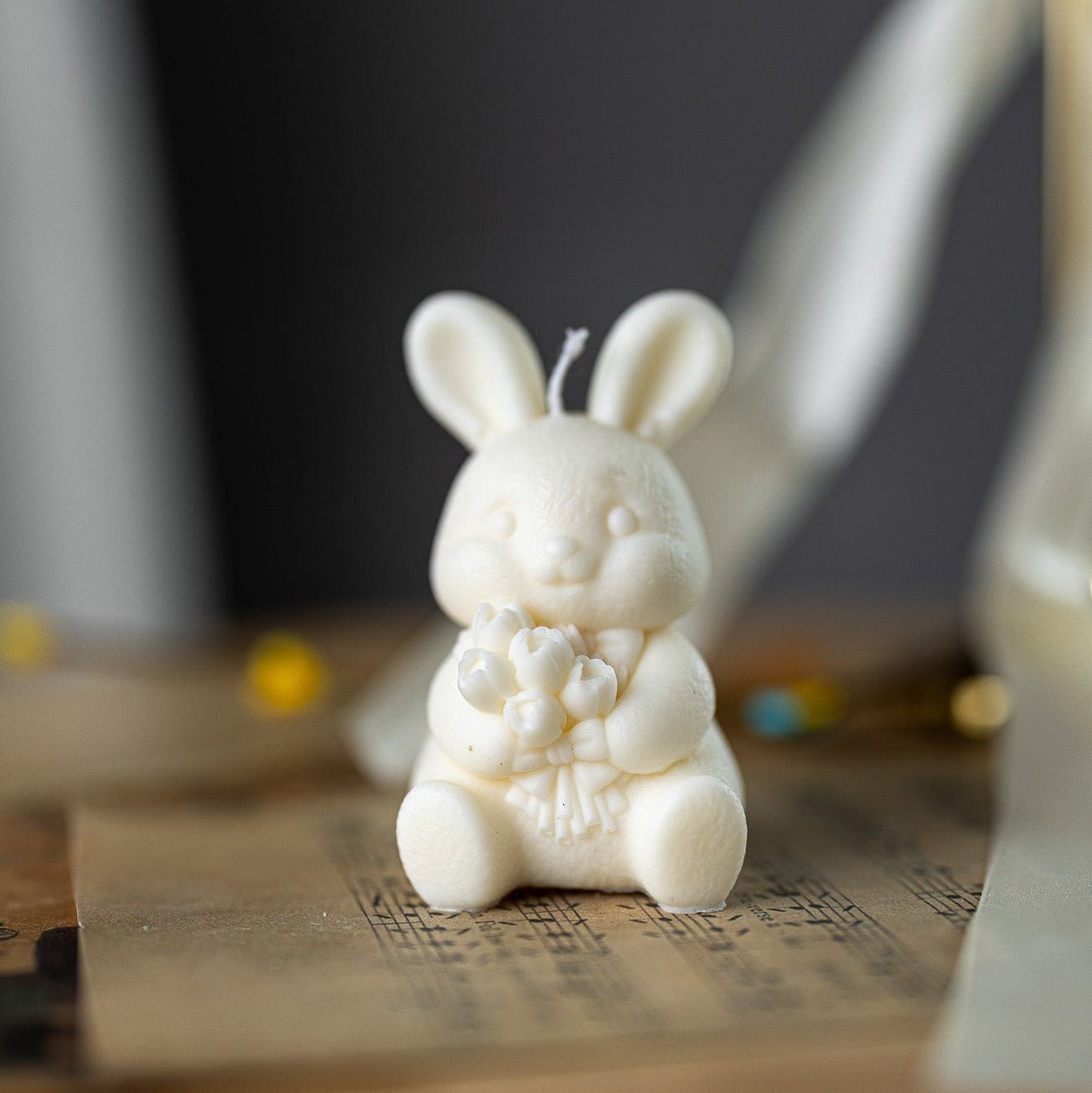 Easter Bunny Candle – Rabbit With Flowers Scented Candle, Unique Gift, Easter Decor - MY Sunshine Candless