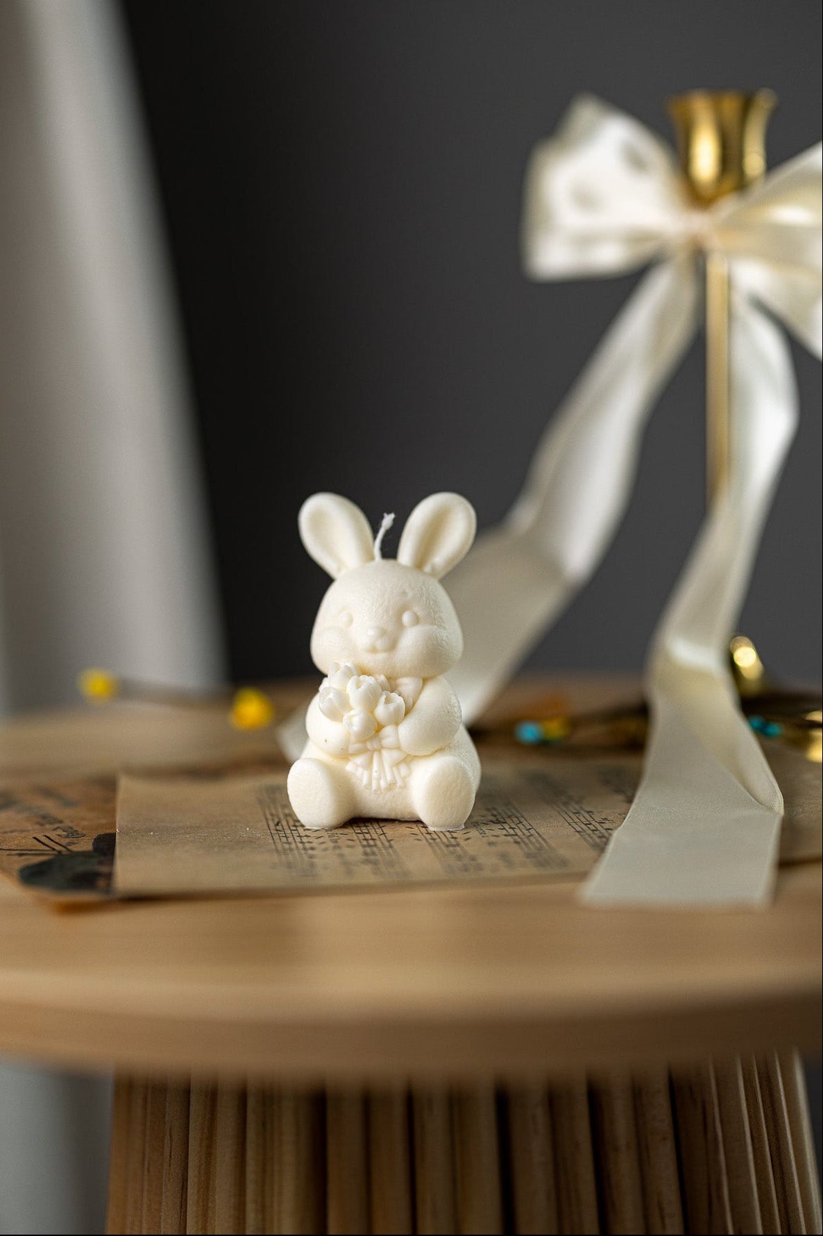 Easter Bunny Candle – Rabbit With Flowers Scented Candle, Unique Gift, Easter Decor - MY Sunshine Candless