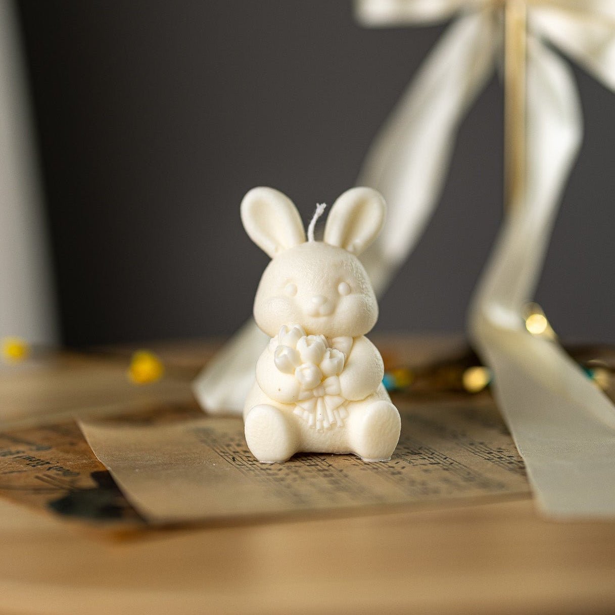 Easter Bunny Candle – Rabbit With Flowers Scented Candle, Unique Gift, Easter Decor - MY Sunshine Candless