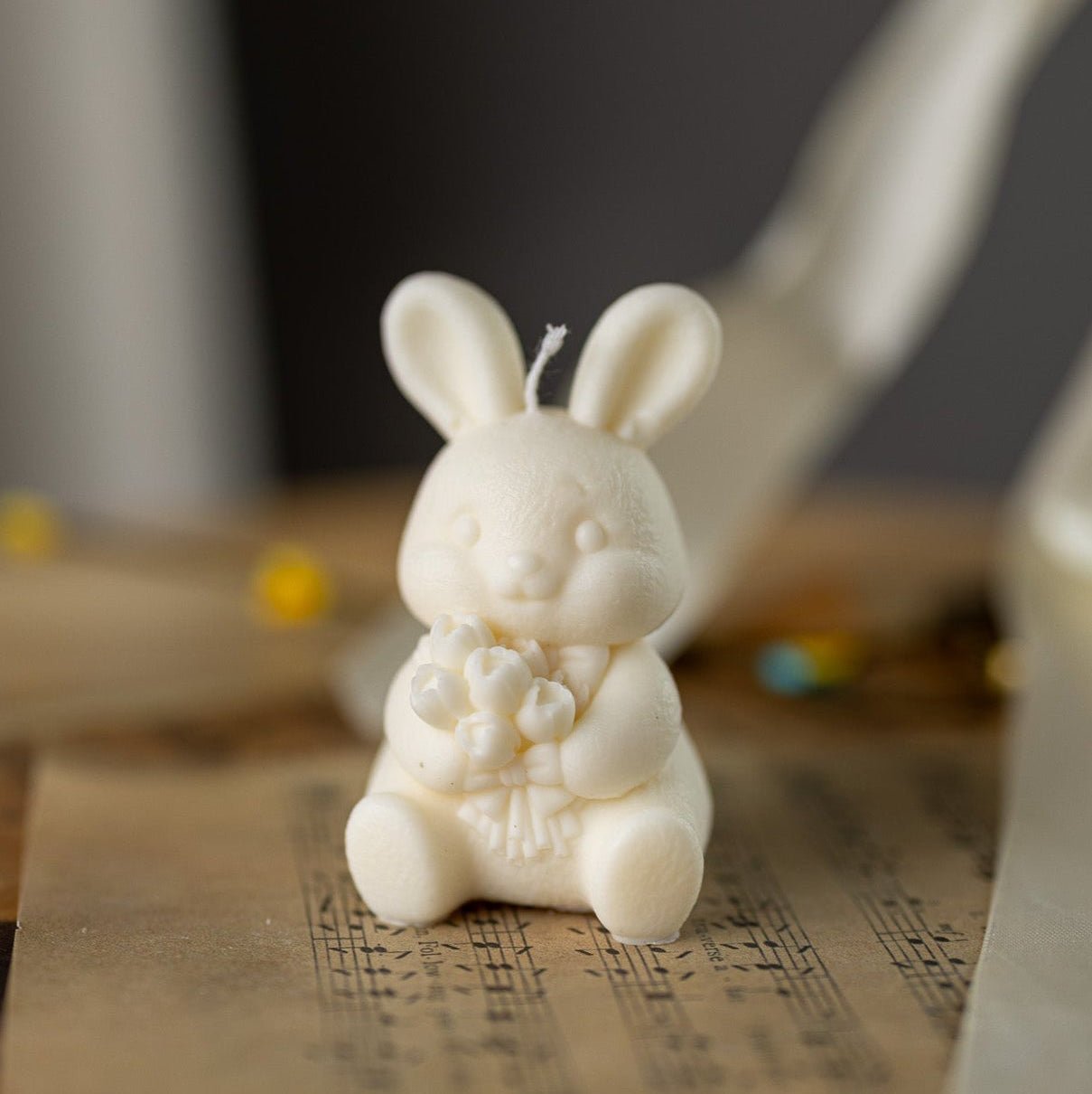 Easter Bunny Candle – Rabbit With Flowers Scented Candle, Unique Gift, Easter Decor - MY Sunshine Candless