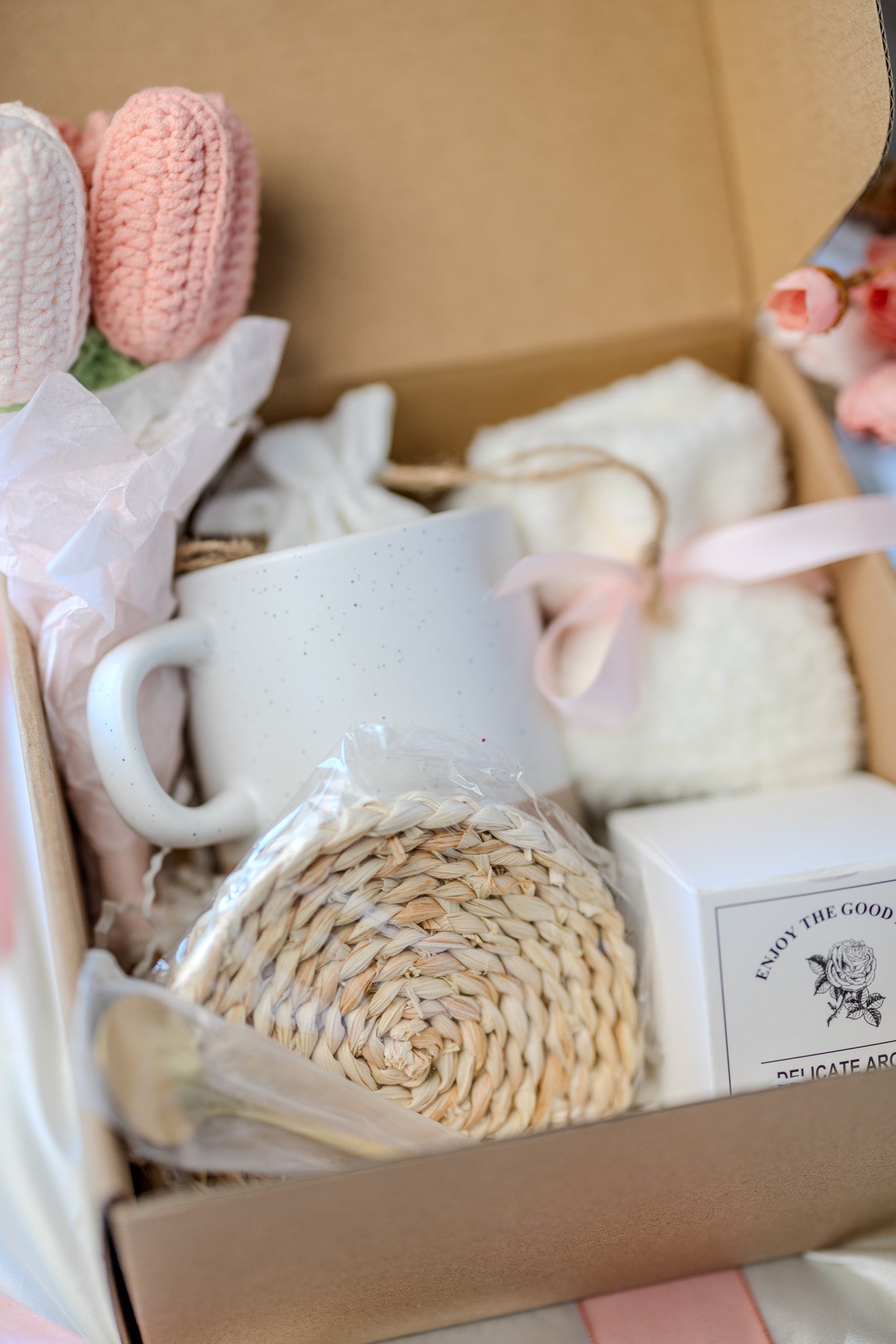 Self Care Gift Box For Women – Cozy Gift Basket With Hug in a Box Encouragement Gift Box Care Package for Her Holiday Gift for Her