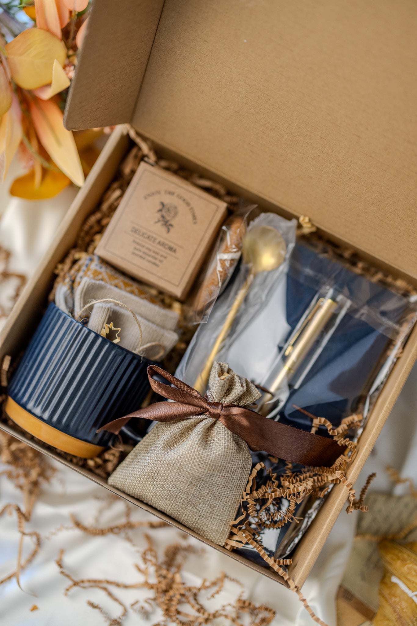 Self Care Gift Box For Women – Cozy Gift Basket With Hug in a Box Encouragement Gift Box Care Package for Her Holiday Gift for Her