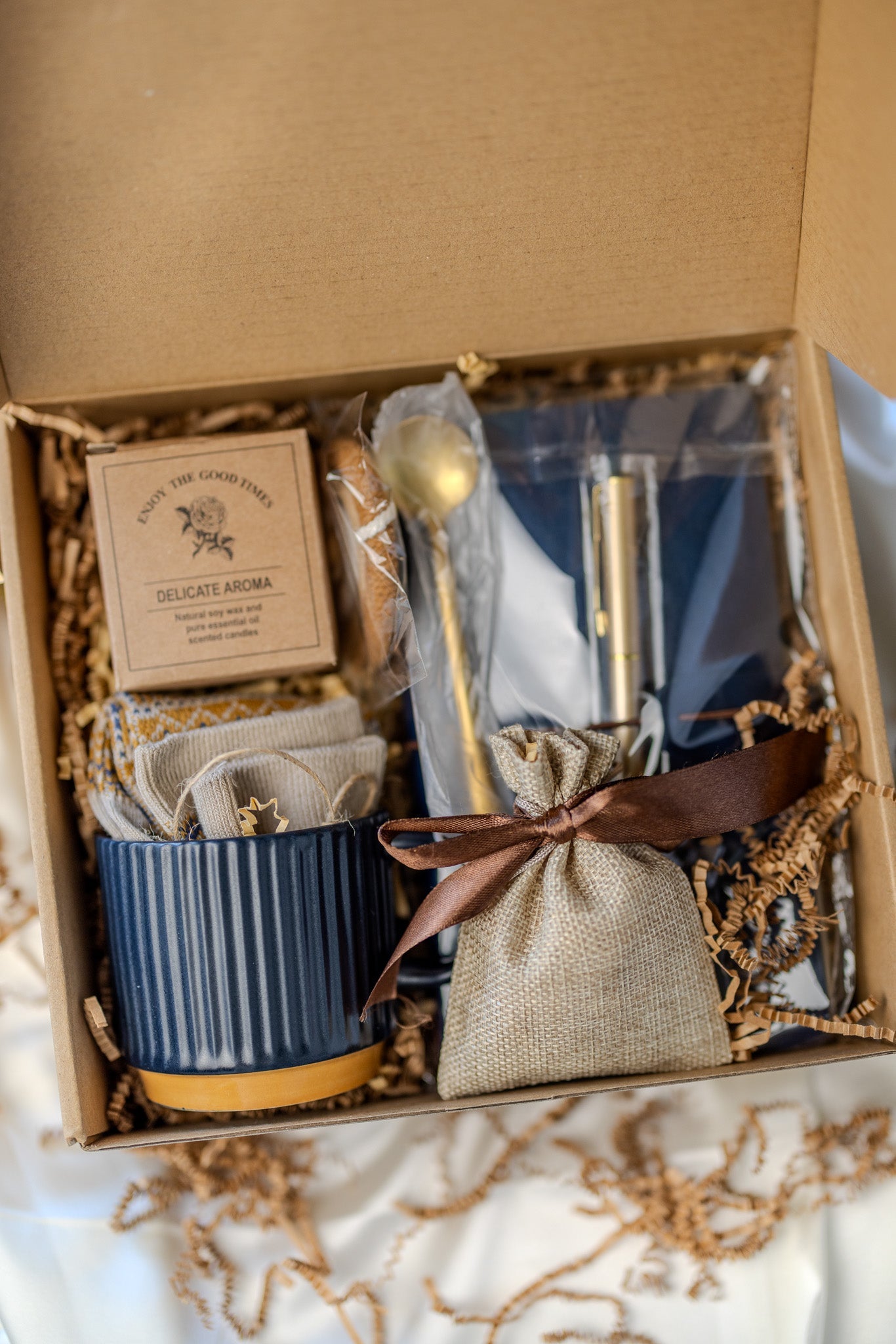 Self Care Gift Box For Women – Cozy Gift Basket With Hug in a Box Encouragement Gift Box Care Package for Her Holiday Gift for Her