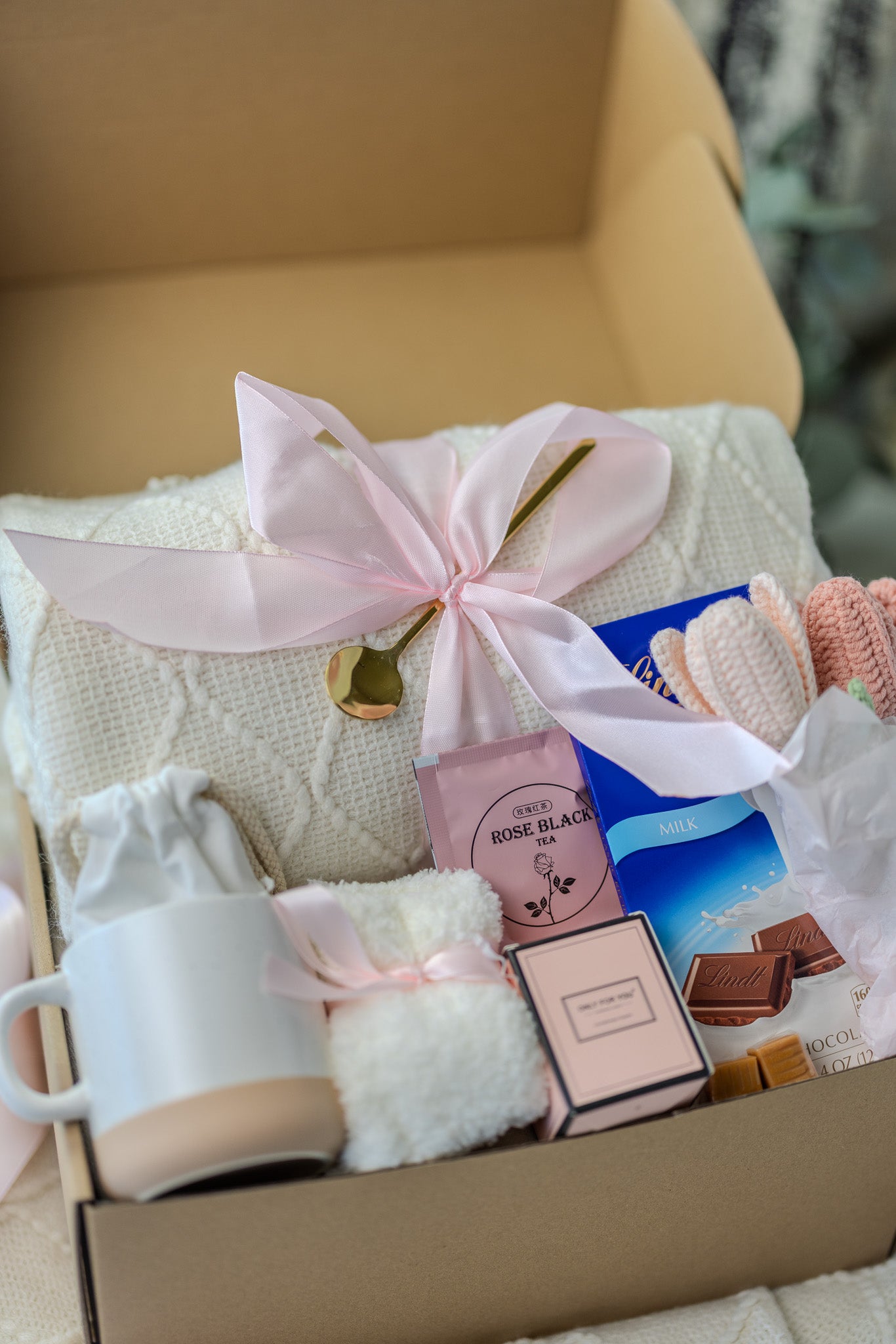 New Mom Care Package: Pink Box with Candle, Mama Mug & More - Ideal Baby Shower Gift - MY Sunshine Candless