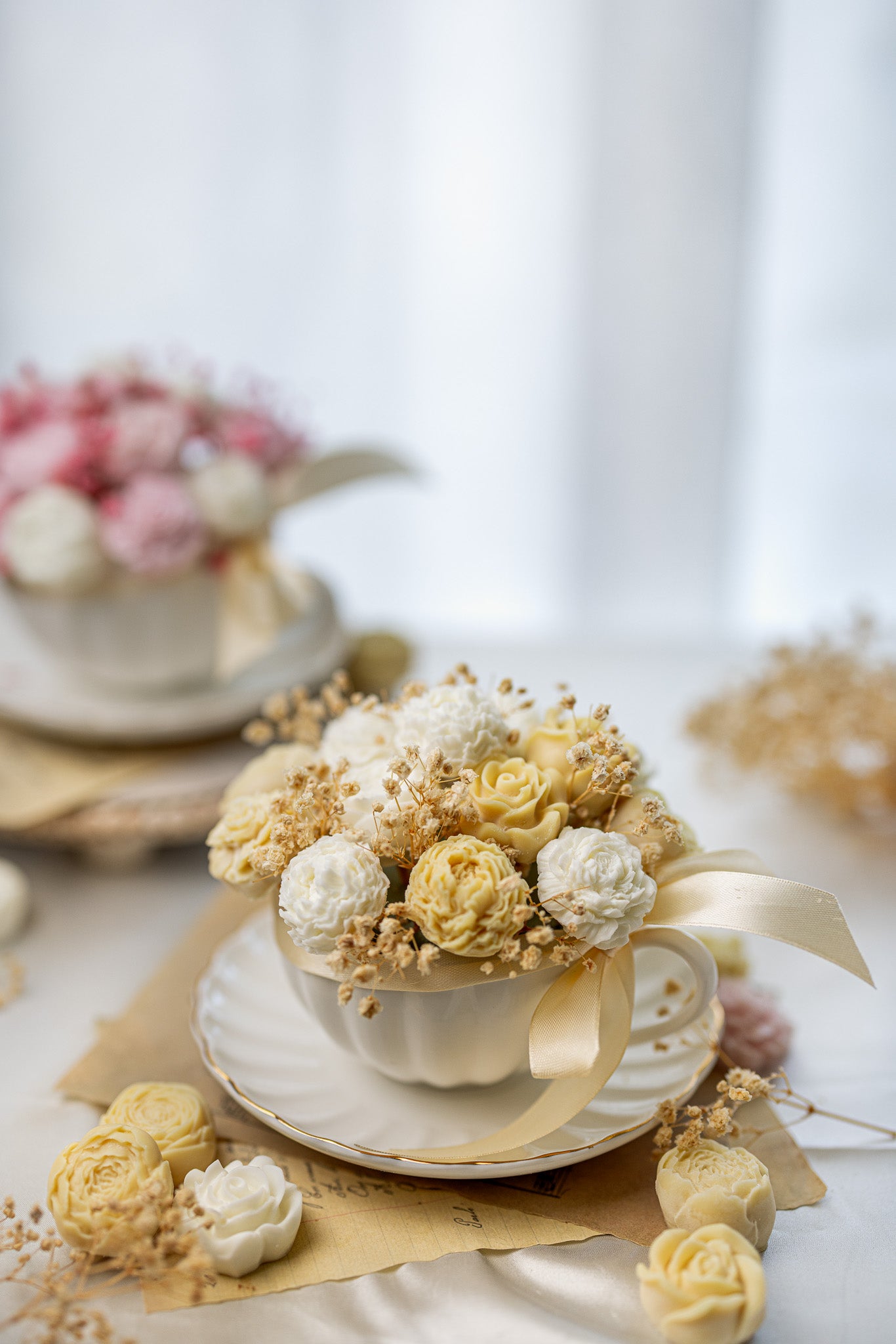 Handmade Peony Flowers Bouquet Cup