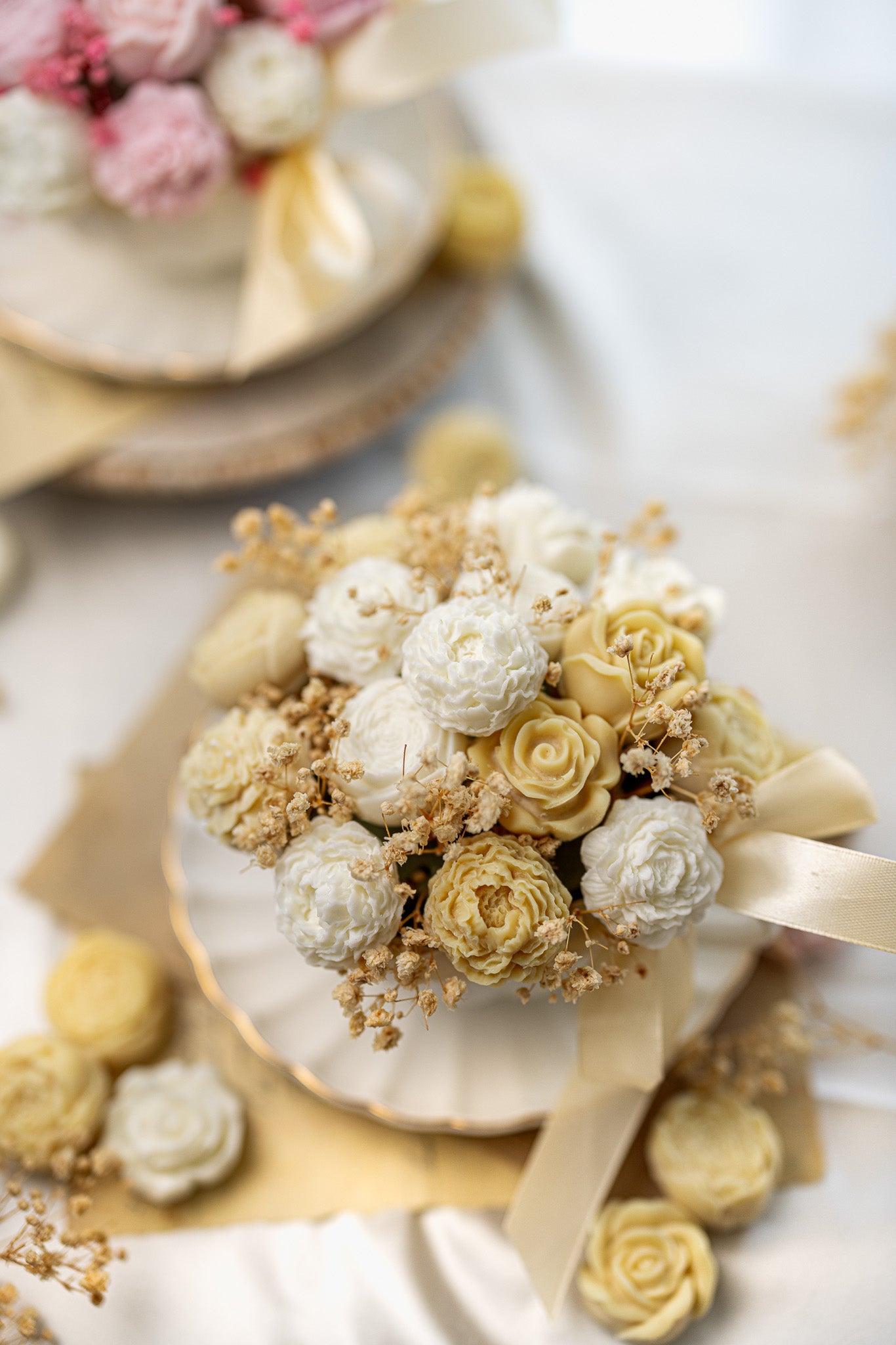 Handmade Peony Flowers Bouquet Cup