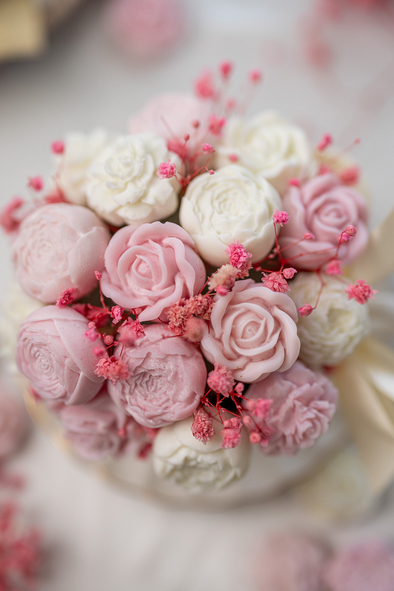 Beautiful Peony Flowers Bouquet Cup