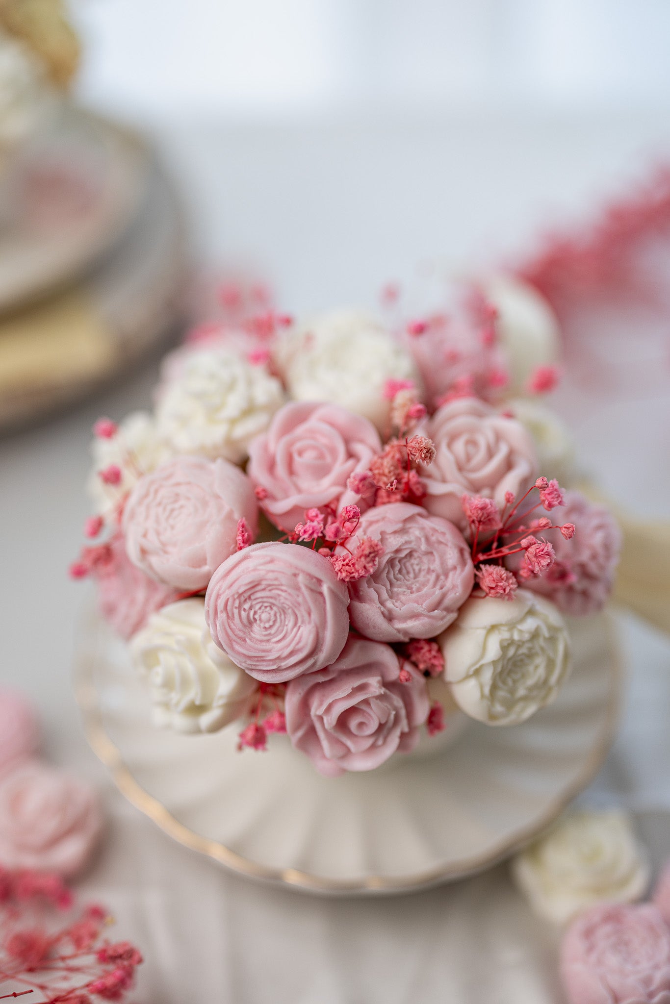 Beautiful Peony Flowers Bouquet Cup