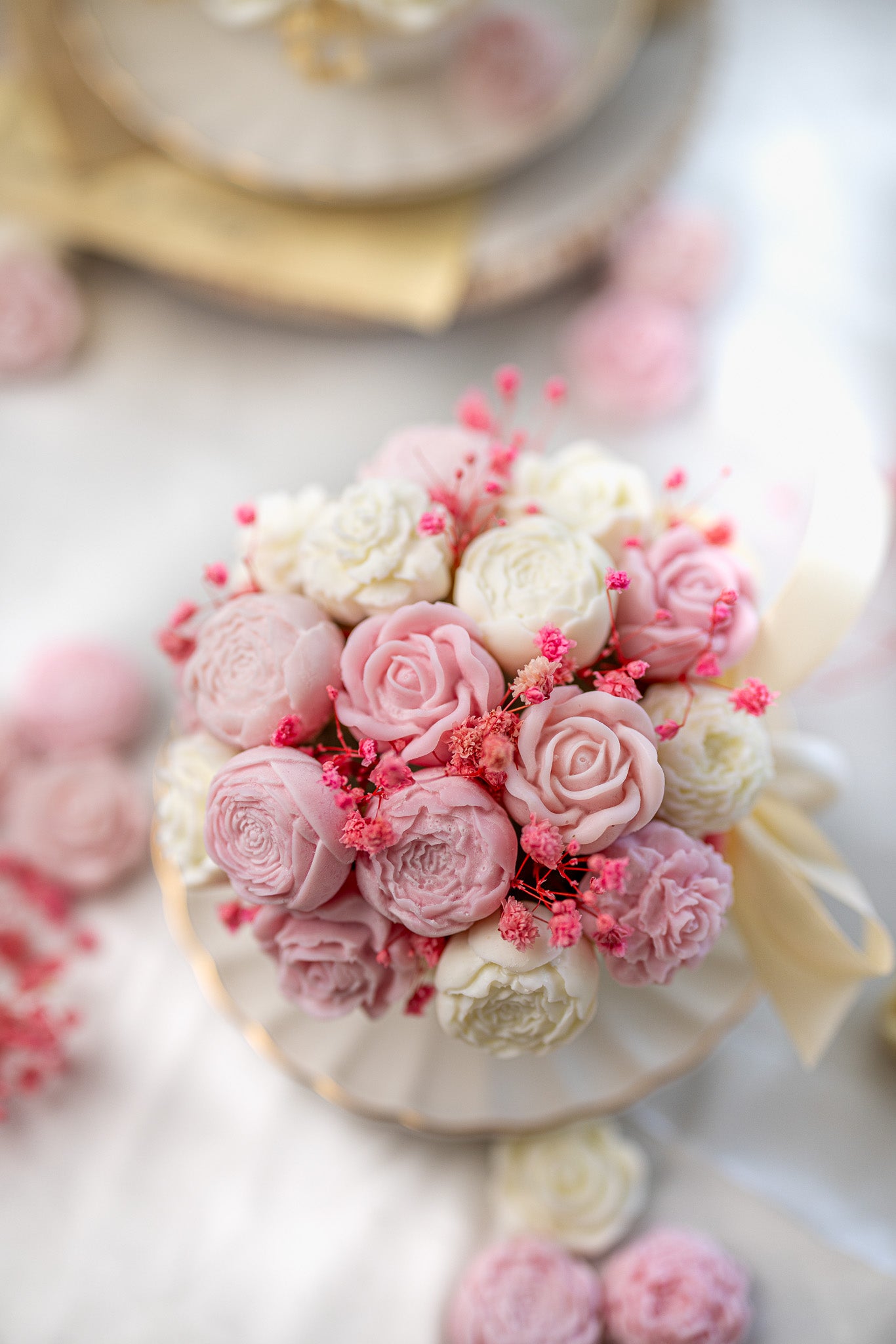 Beautiful Peony Flowers Bouquet Cup