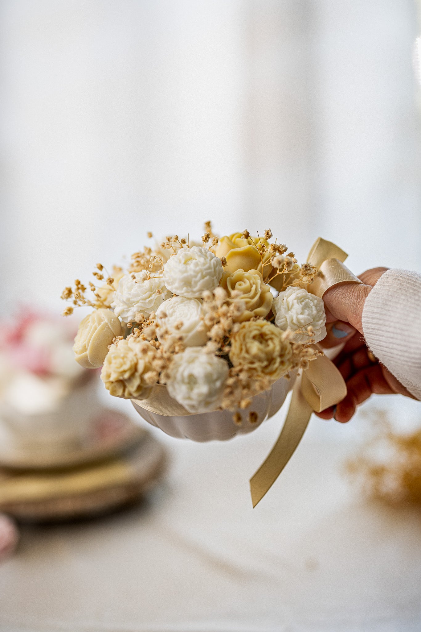 Handmade Peony Flowers Bouquet Cup