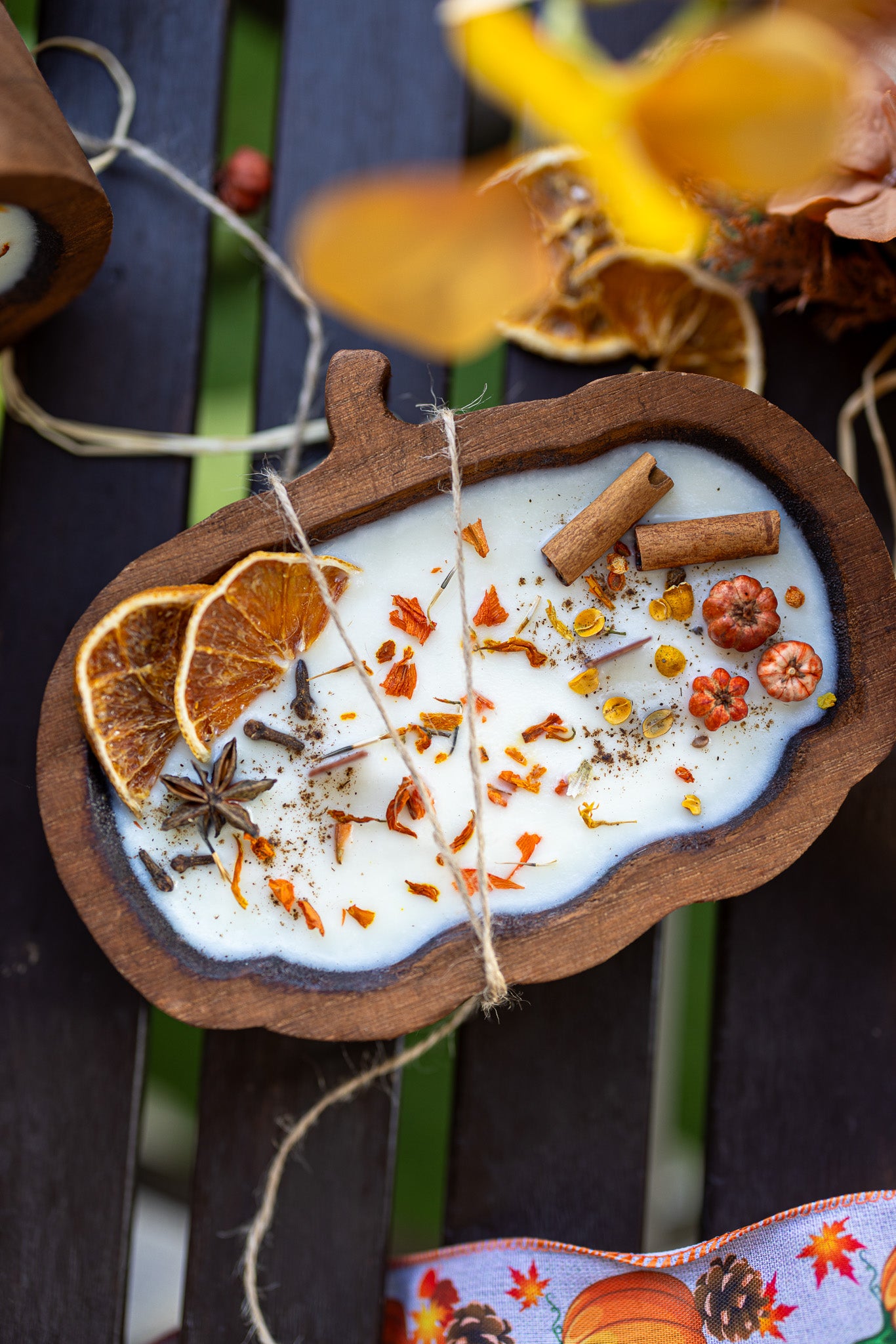 Wooden Pumpkin dough bowl Thanksgiving Candles | Autumn decorations | fall decor | Thanksgiving candle | pumpkin gift candle