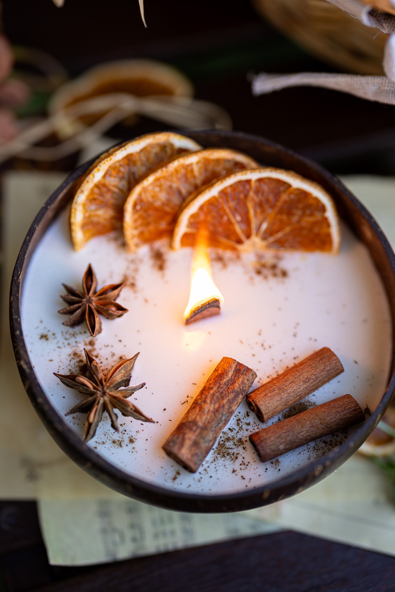 Coconut Candle Bowl / Holiday Gift / Fall Candle / Custom Scented Candle, Home decor