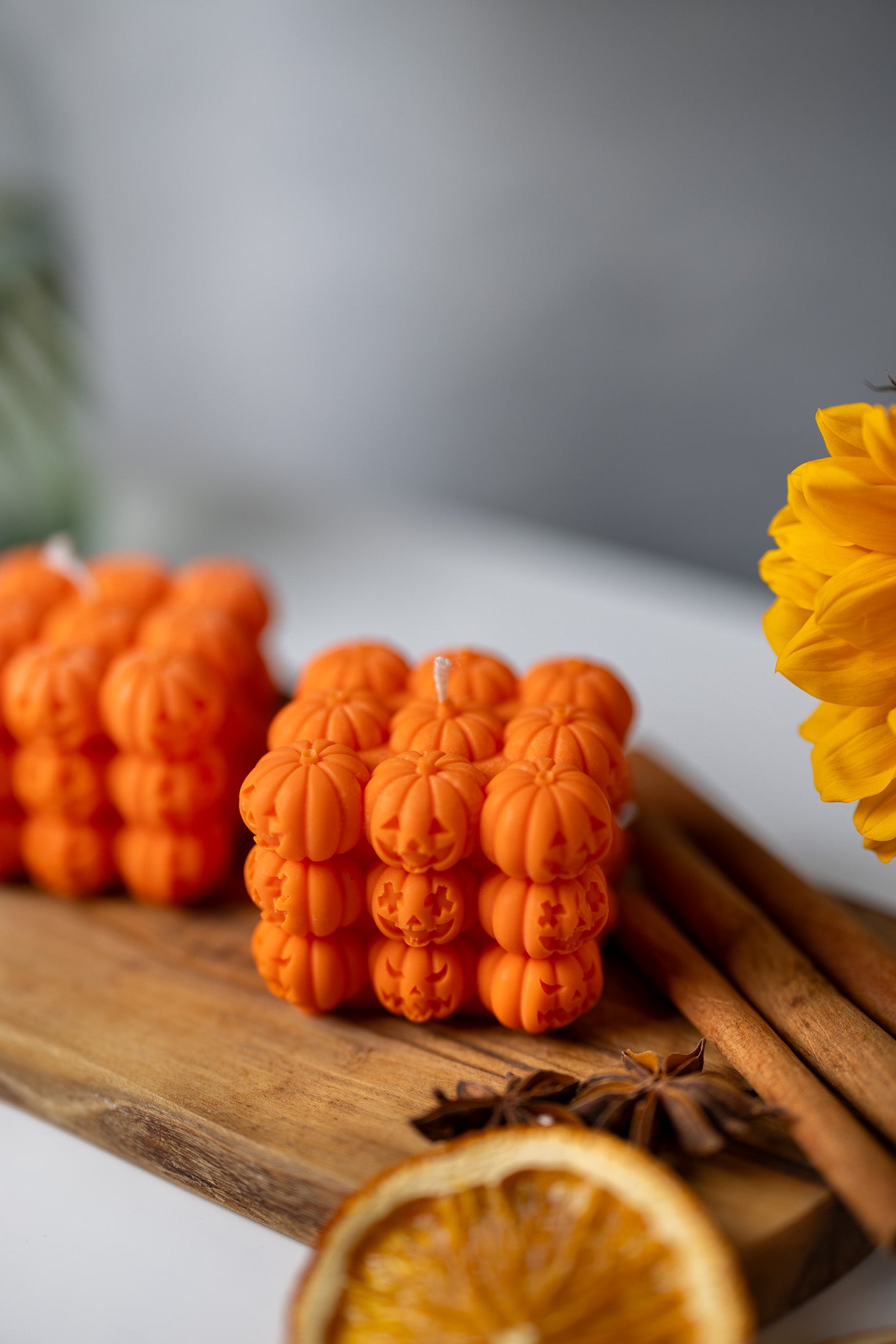 Halloween Pumpkin Soy Candle / Face Bubble Pumpkin Candle