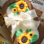 Wooden Sunflower Candle – Handcrafted Floral Soy Wax Candle – Rustic Home Decor Gift - MY Sunshine CandlessMahogany Teakwood