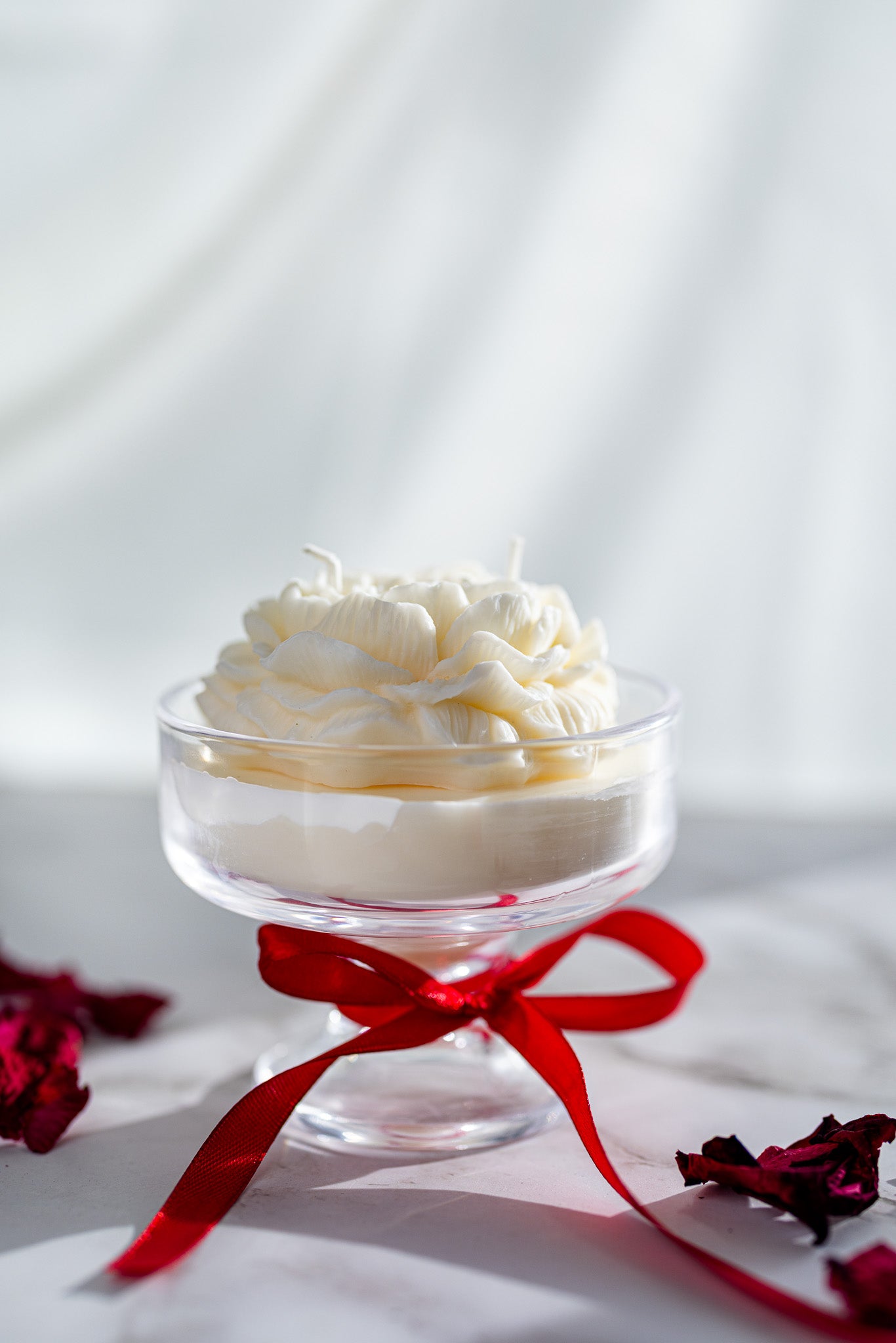 Handmade Flower Candle in Cocktail Drink Glass – Floral Soy Candle Home Décor Gift - MY Sunshine Candless