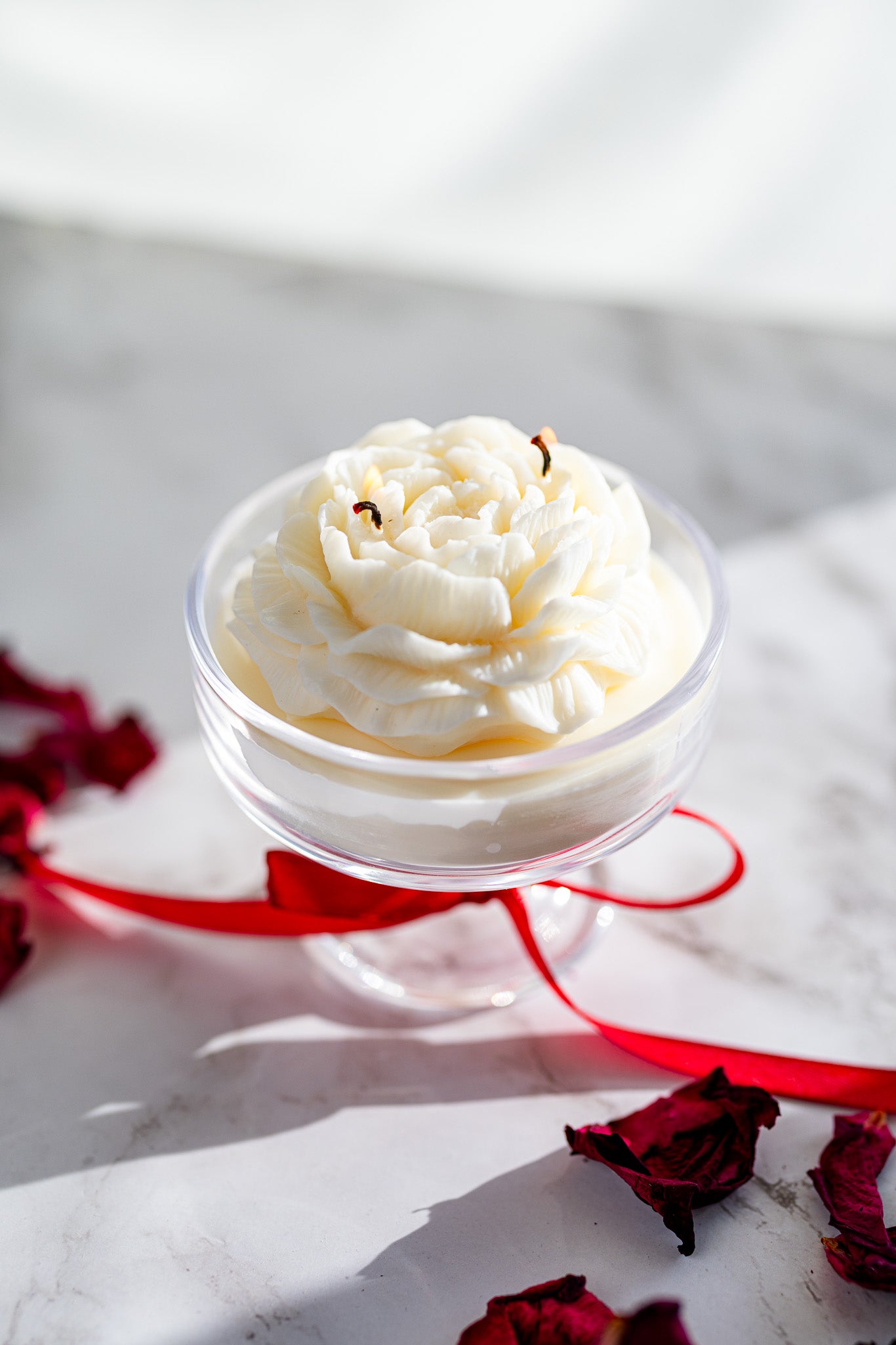 Handmade Flower Candle in Cocktail Drink Glass – Floral Soy Candle Home Décor Gift - MY Sunshine Candless