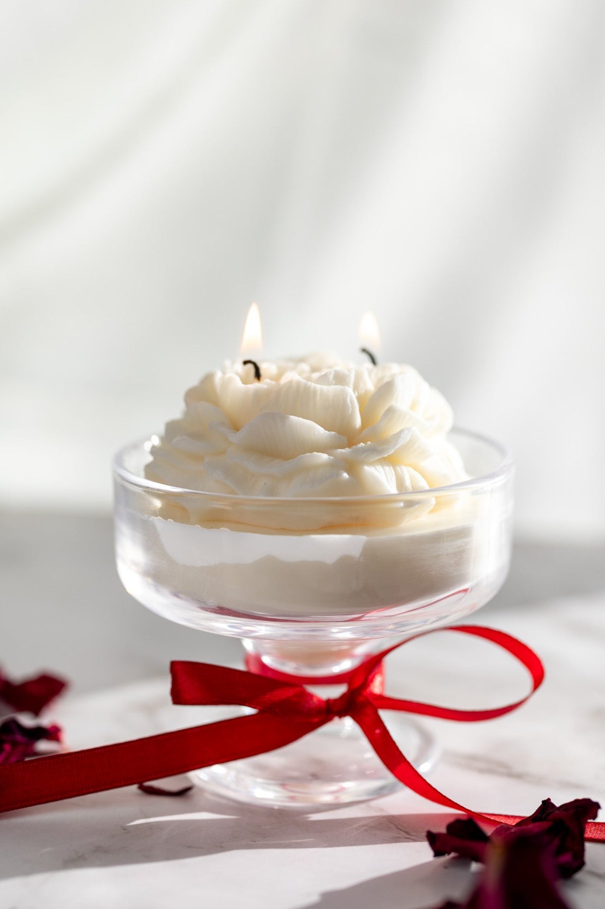 Handmade Flower Candle in Cocktail Drink Glass – Floral Soy Candle Home Décor Gift - MY Sunshine Candless