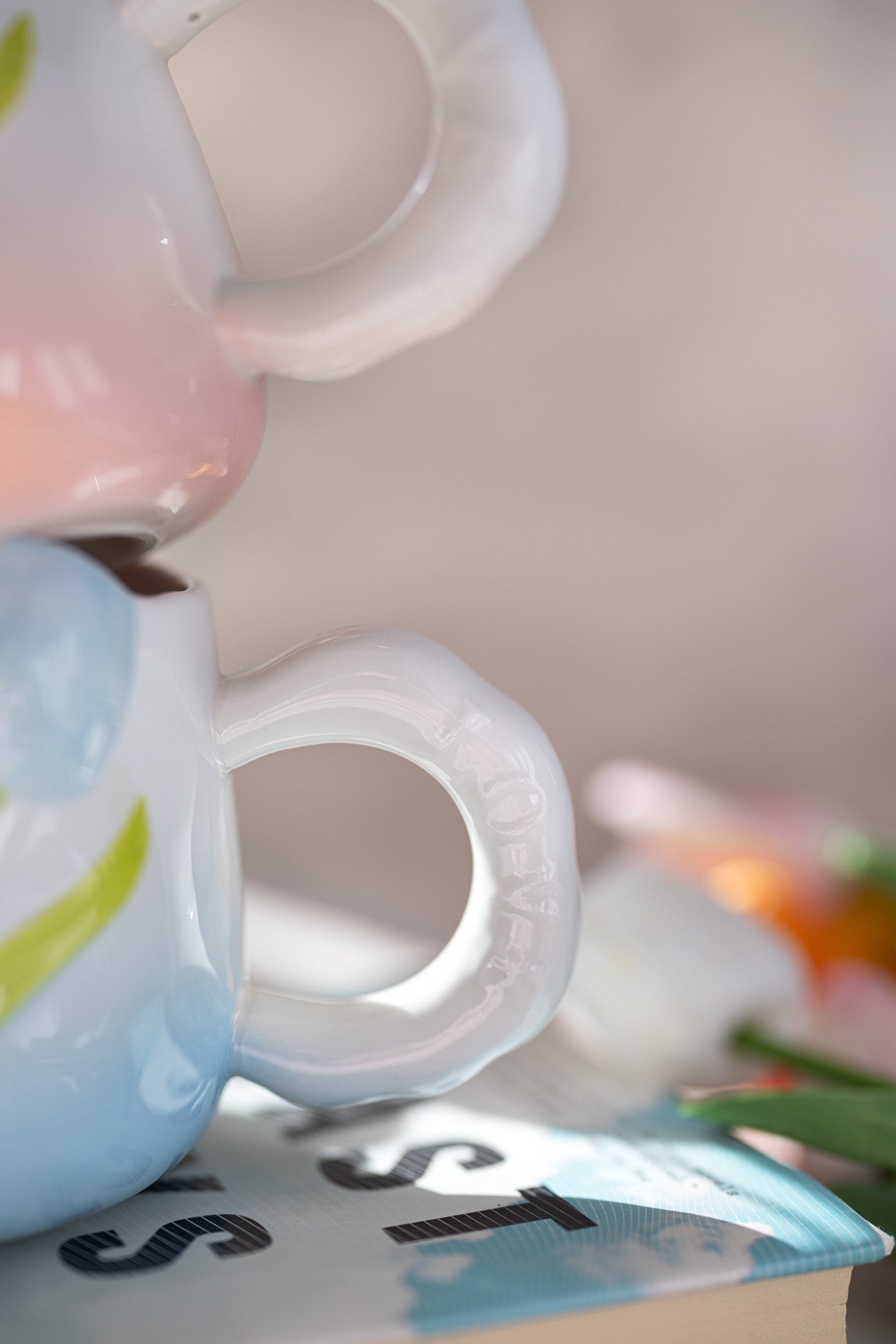 Hand-Painted 3D Tulip Ceramic Coffee Mug (400ml) – Colorful Floral Tea Cup - MY Sunshine Candless