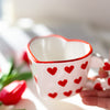 Cute Heart-Shaped Ceramic Mug with Red Heart Design – Romantic Love Gift Cup - MY Sunshine Candless