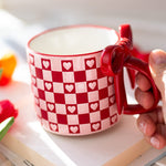 Bowknot Heart Ceramic Mug with Dots Pattern – Romantic Coffee & Tea Cup for Gifts - MY Sunshine Candless