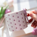 Bowknot Heart Ceramic Mug with Dots Pattern – Romantic Coffee & Tea Cup for Gifts - MY Sunshine Candless