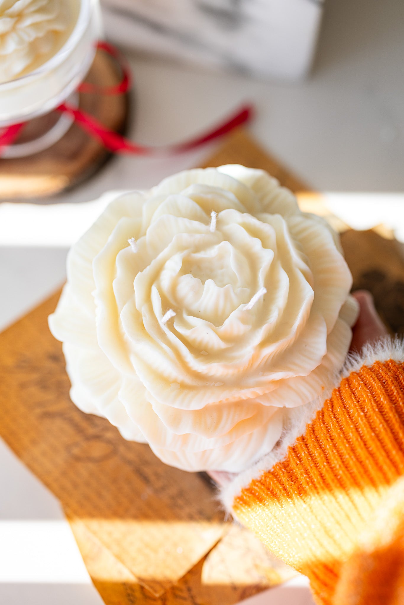 Extra Large Peony Candle | Handmade Soy Wax Flower Candle | Custom Color & Scent - MY Sunshine Candless