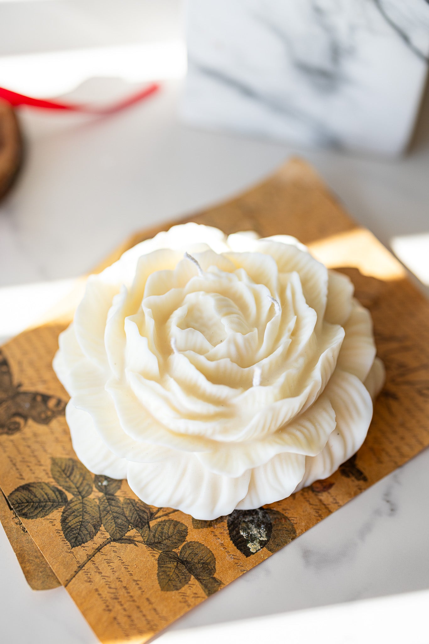 Extra Large Peony Candle | Handmade Soy Wax Flower Candle | Custom Color & Scent - MY Sunshine Candless