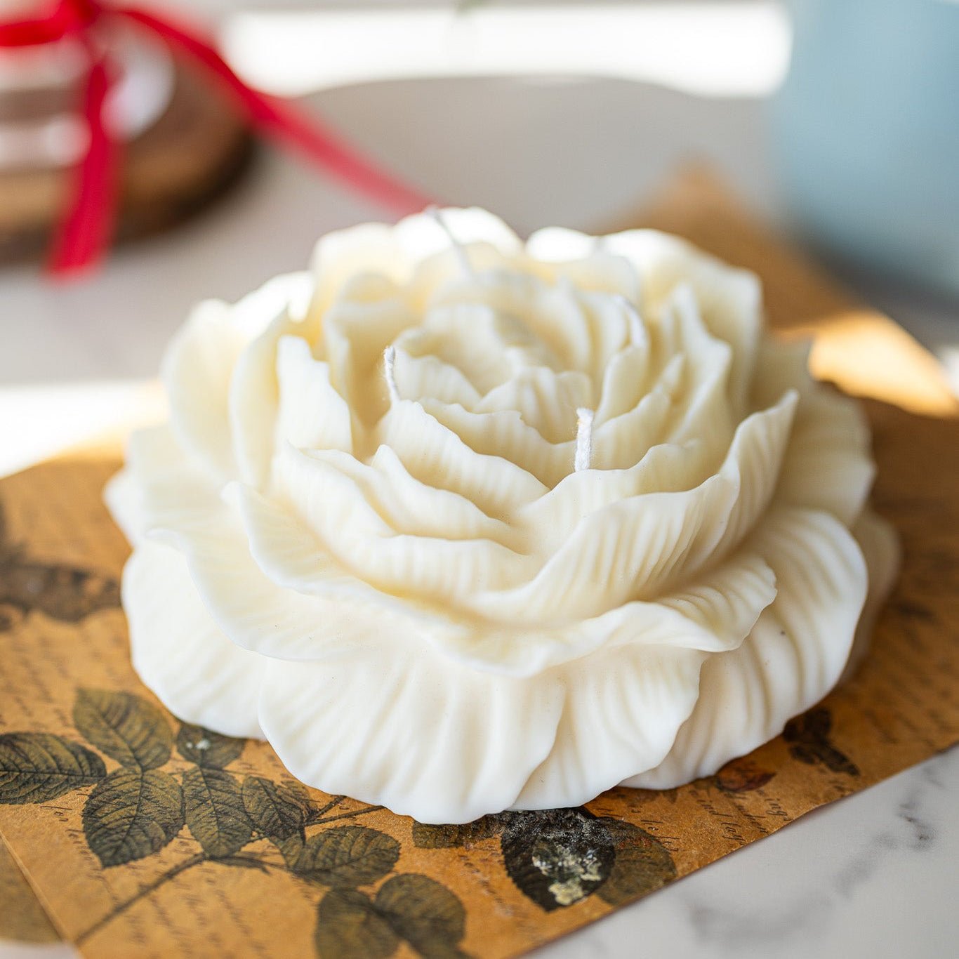 Extra Large Peony Candle | Handmade Soy Wax Flower Candle | Custom Color & Scent - MY Sunshine Candless