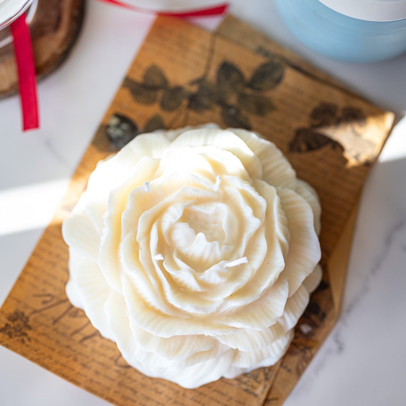 Extra Large Peony Candle | Handmade Soy Wax Flower Candle | Custom Color & Scent - MY Sunshine Candless