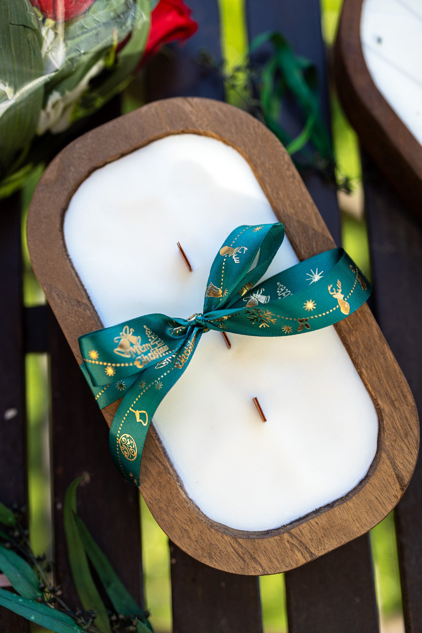 Wood Dough Bowl Candle – Handcrafted Soy Wax Bowl Candle – Rustic Farmhouse Home Decor - MY Sunshine Candless