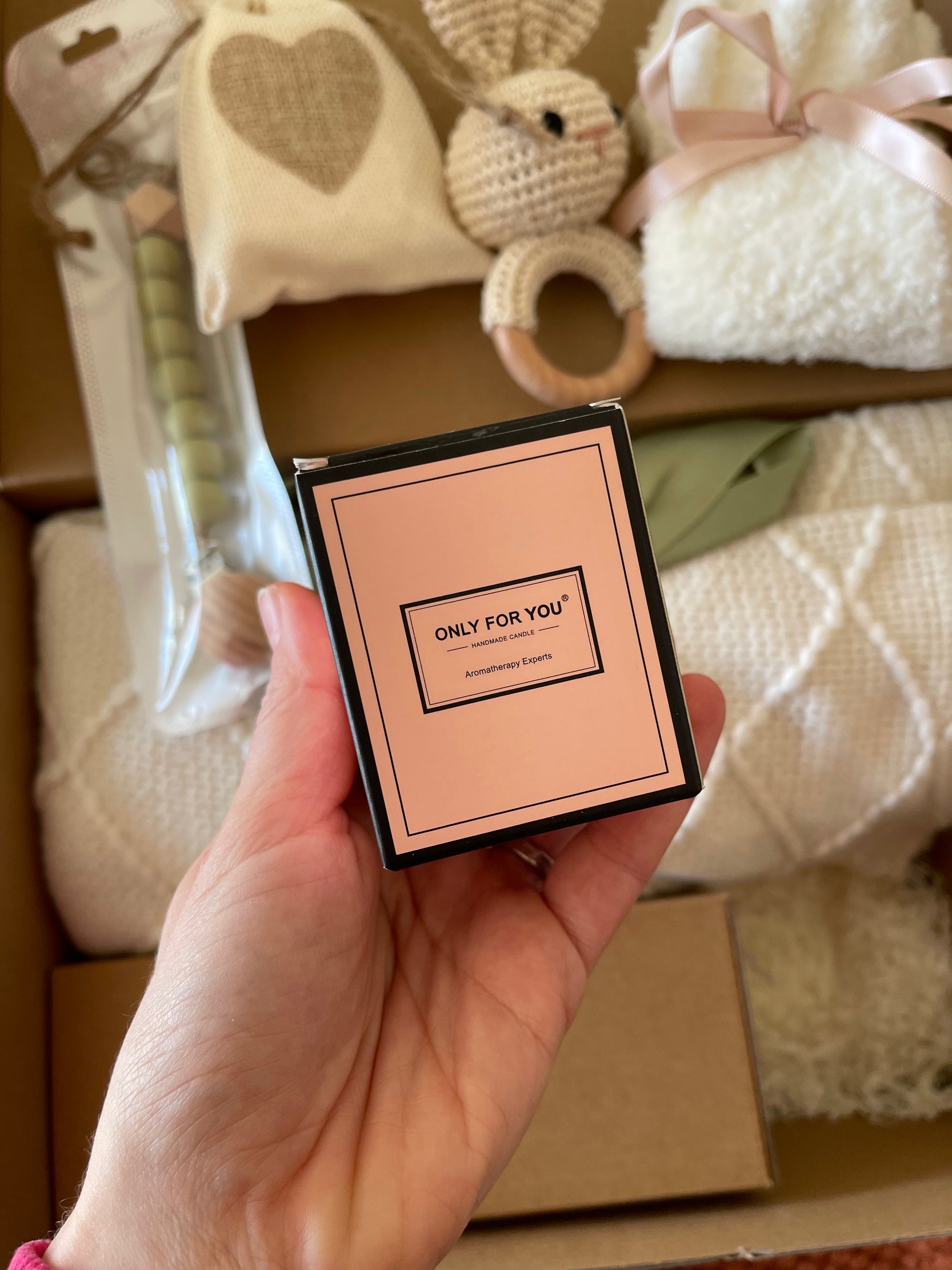 New Mom Care Package: Pink Box with Candle, Mama Mug & More - Ideal Baby Shower Gift - MY Sunshine Candless