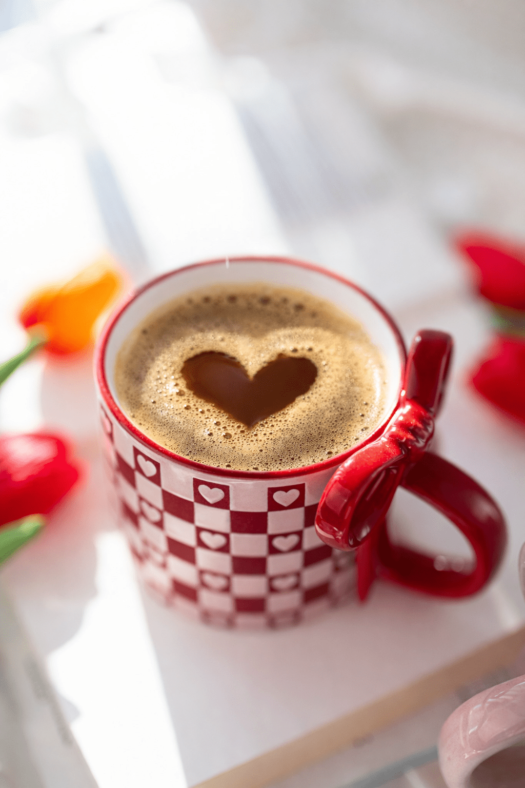 Bowknot Heart Ceramic Mug with Dots Pattern – Romantic Coffee & Tea Cup for Gifts - MY Sunshine Candless