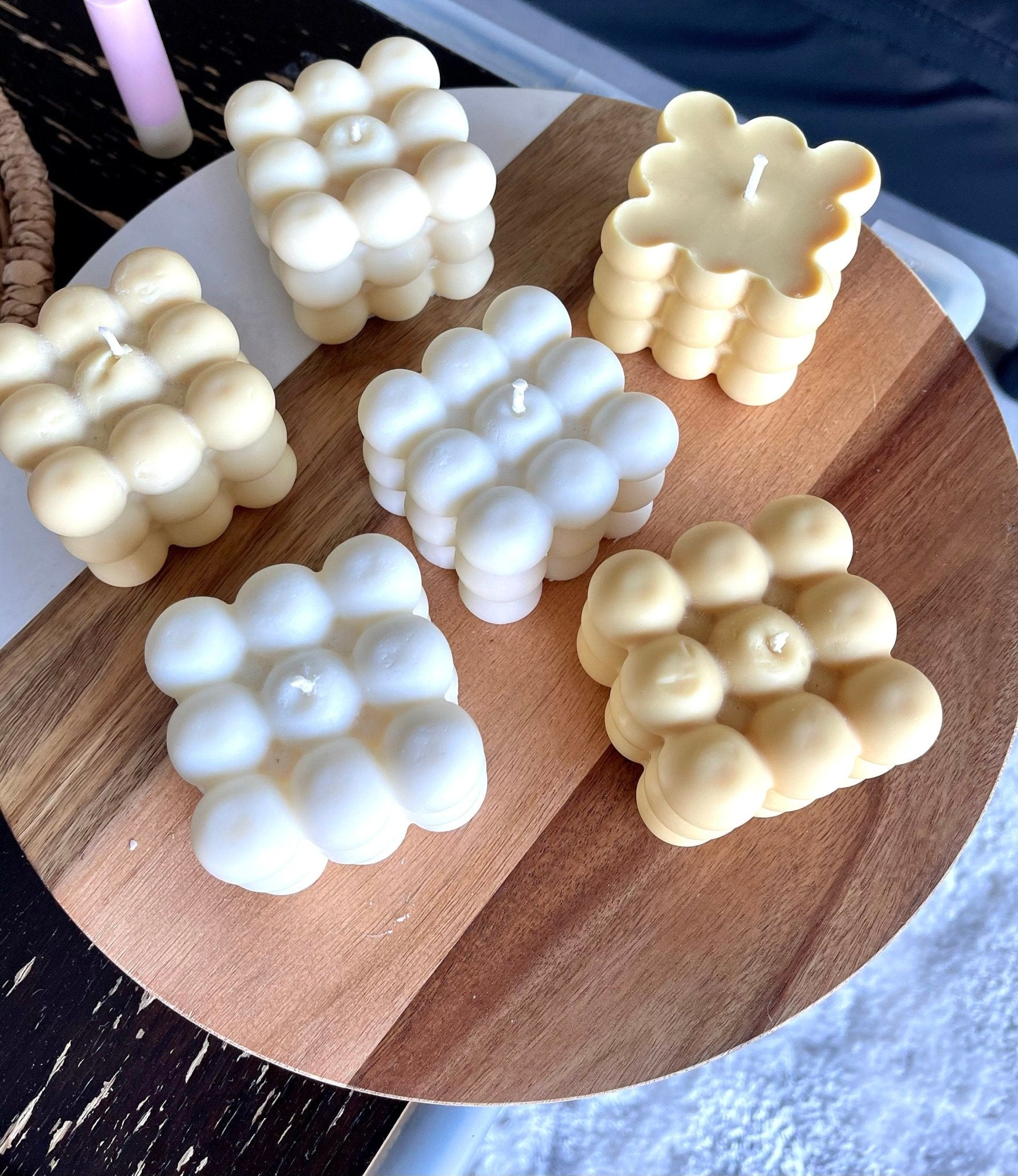 Scented Bubble Cube Candle, Bubble Candle, Cube Candle, Candle Sticks, Scented Candle,Natural Soy Wax, Housewarming Gift.