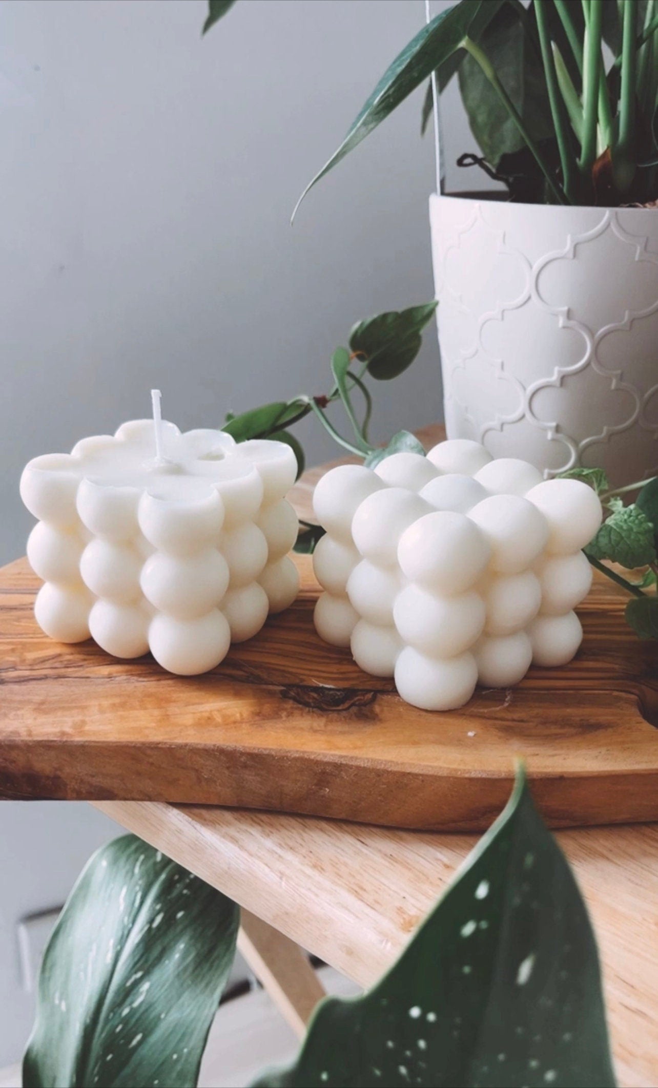 Scented Bubble Cube Candle, Bubble Candle, Cube Candle, Candle Sticks, Scented Candle,Natural Soy Wax, Housewarming Gift.