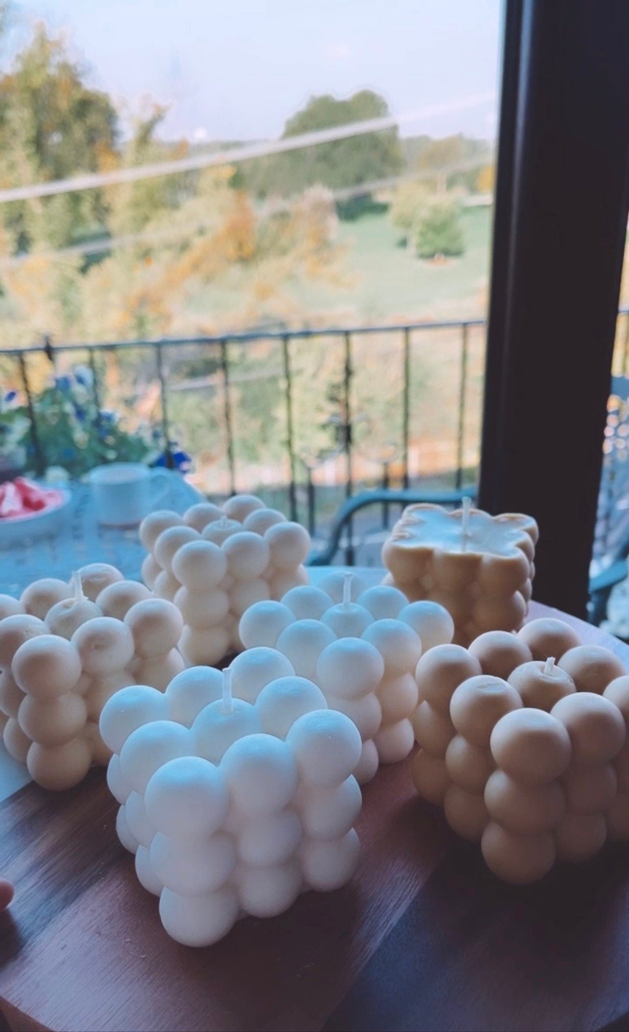 Scented Bubble Cube Candle, Bubble Candle, Cube Candle, Candle Sticks, Scented Candle,Natural Soy Wax, Housewarming Gift.