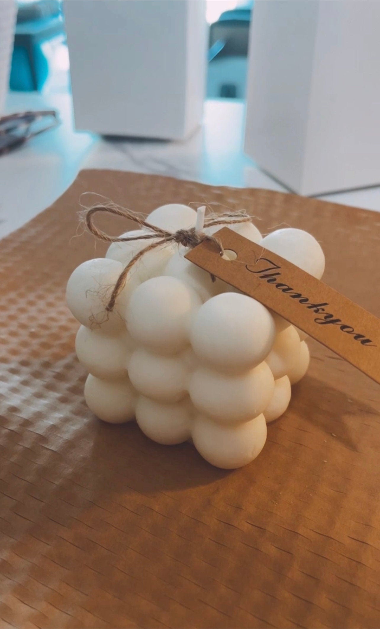 Scented Bubble Cube Candle, Bubble Candle, Cube Candle, Candle Sticks, Scented Candle,Natural Soy Wax, Housewarming Gift.