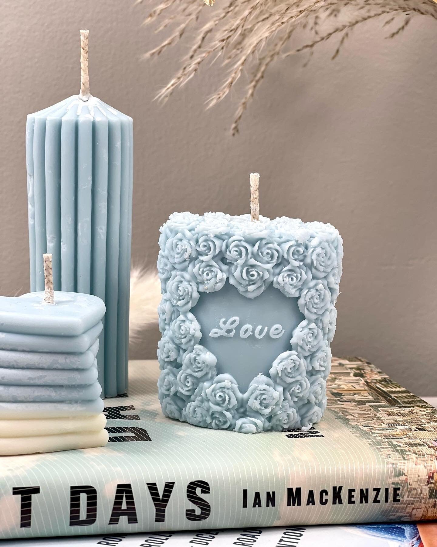 Rose Teddy Bear Candles, Rose Candles, Perfect gift for bear lover ,Valentine's Day, Candle for Wedding ,Personalized Gift .